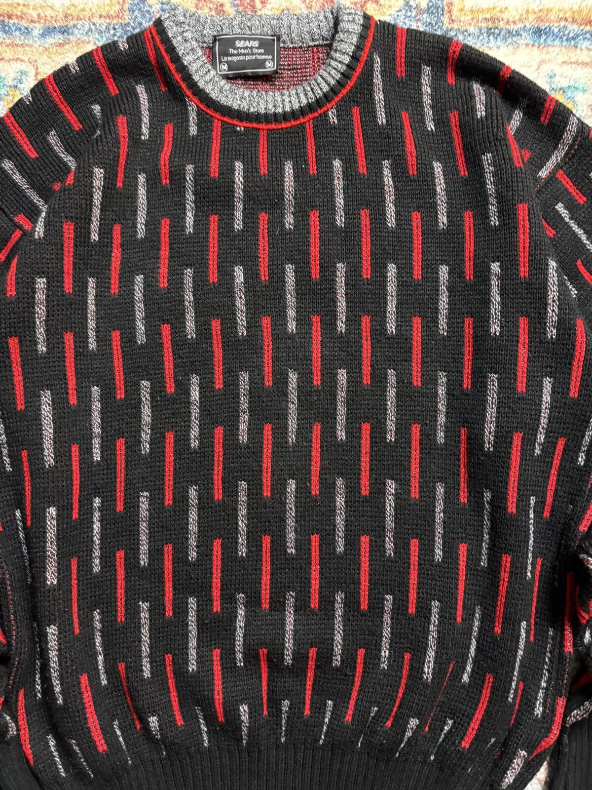 Vintage Vintage Sears Striped Pullover Sweater Medium Size US M / EU 48-50 / 2 - 4 Thumbnail