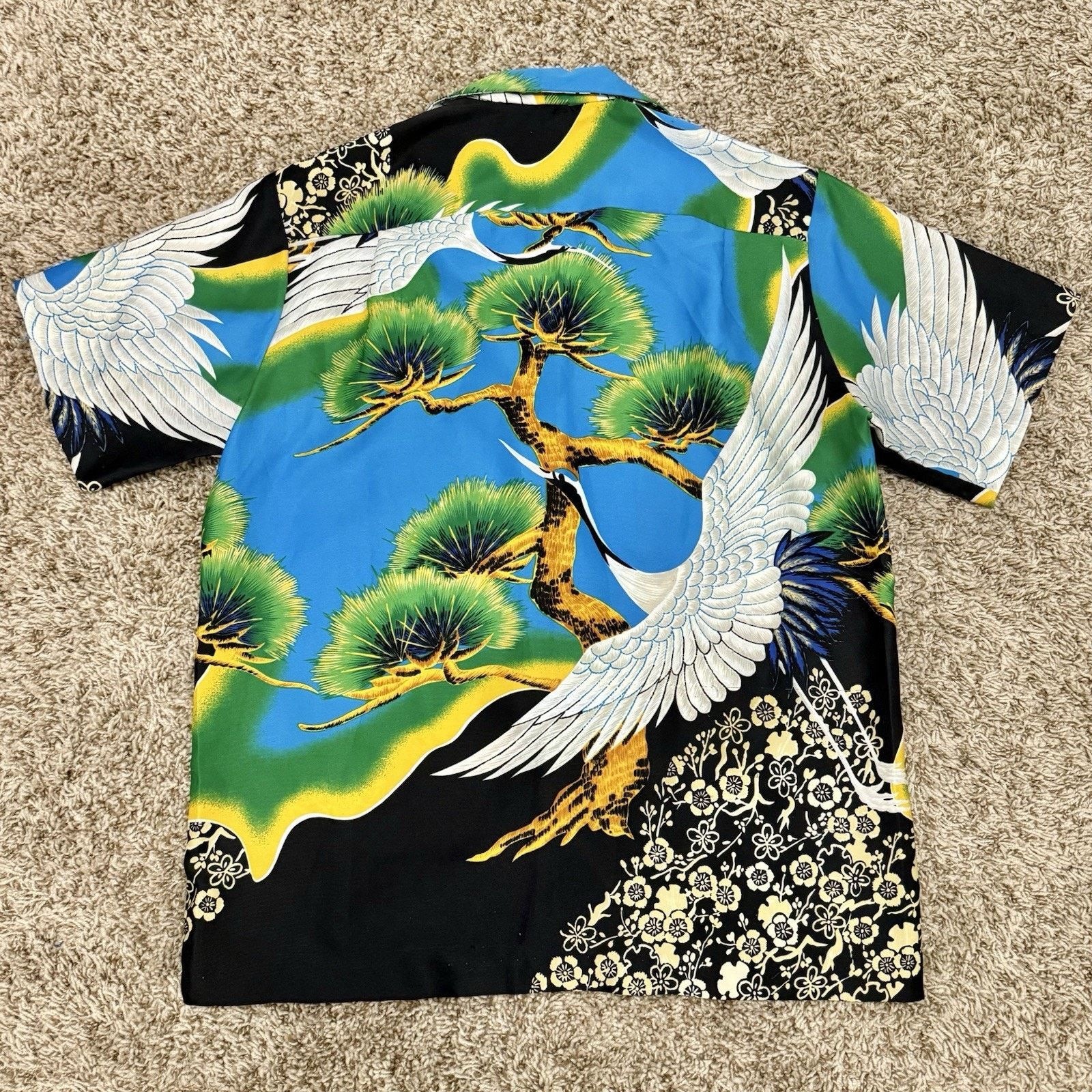 Sears × Vintage Vintage 70’s Hawaiian Japanese Cranes Button Up Camp Shirt Size US L / EU 52-54 / 3 - 2 Thumbnail