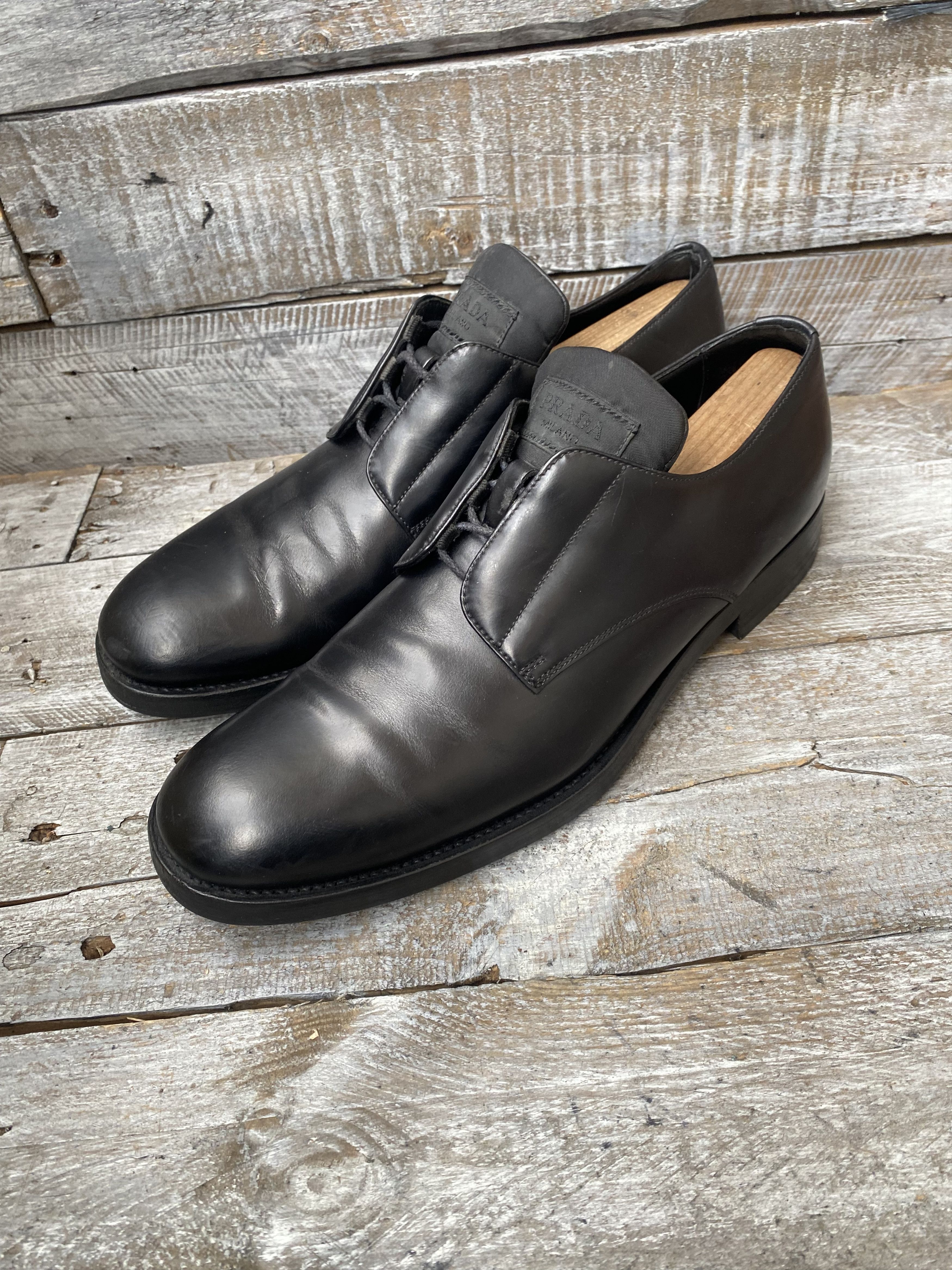 Prada × Vintage Prada Derby Men's Oxford US 8 UK 7 Leather Square