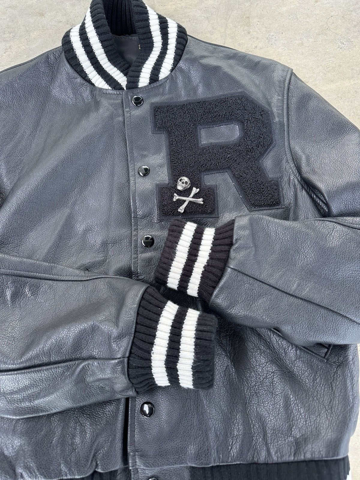 R13 R13 Varsity Bomber Leather Jacket Size XS / US 0-2 / IT 36-38 - 5 Thumbnail