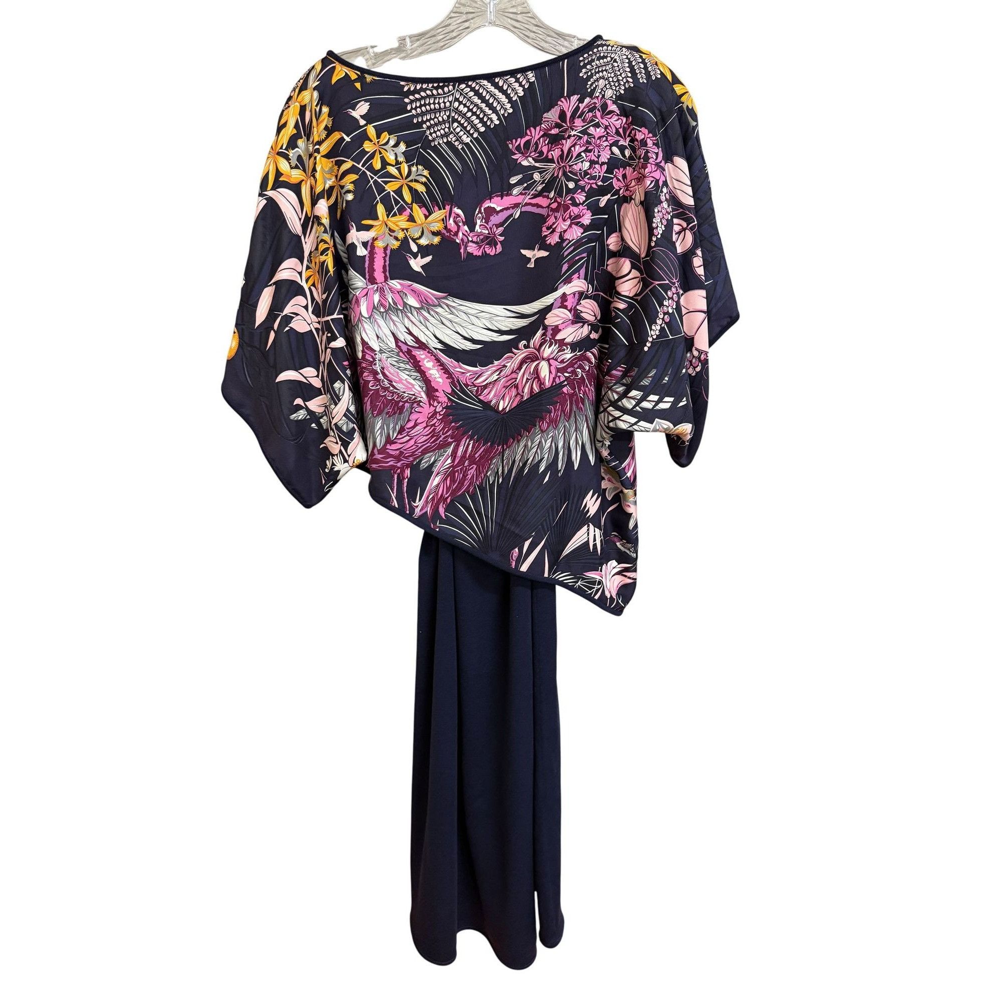 Hermes Hermès Paris Silk Poncho Dress With Vibrant Crane & Floral P Size S / US 4 / IT 40 - 2 Thumbnail