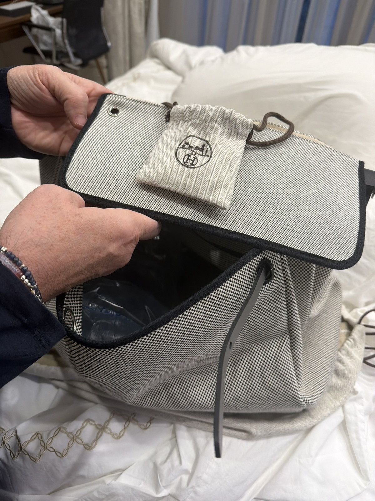 Hermes HERMES HerBag - Canvas + Leather Size ONE SIZE - 6 Thumbnail