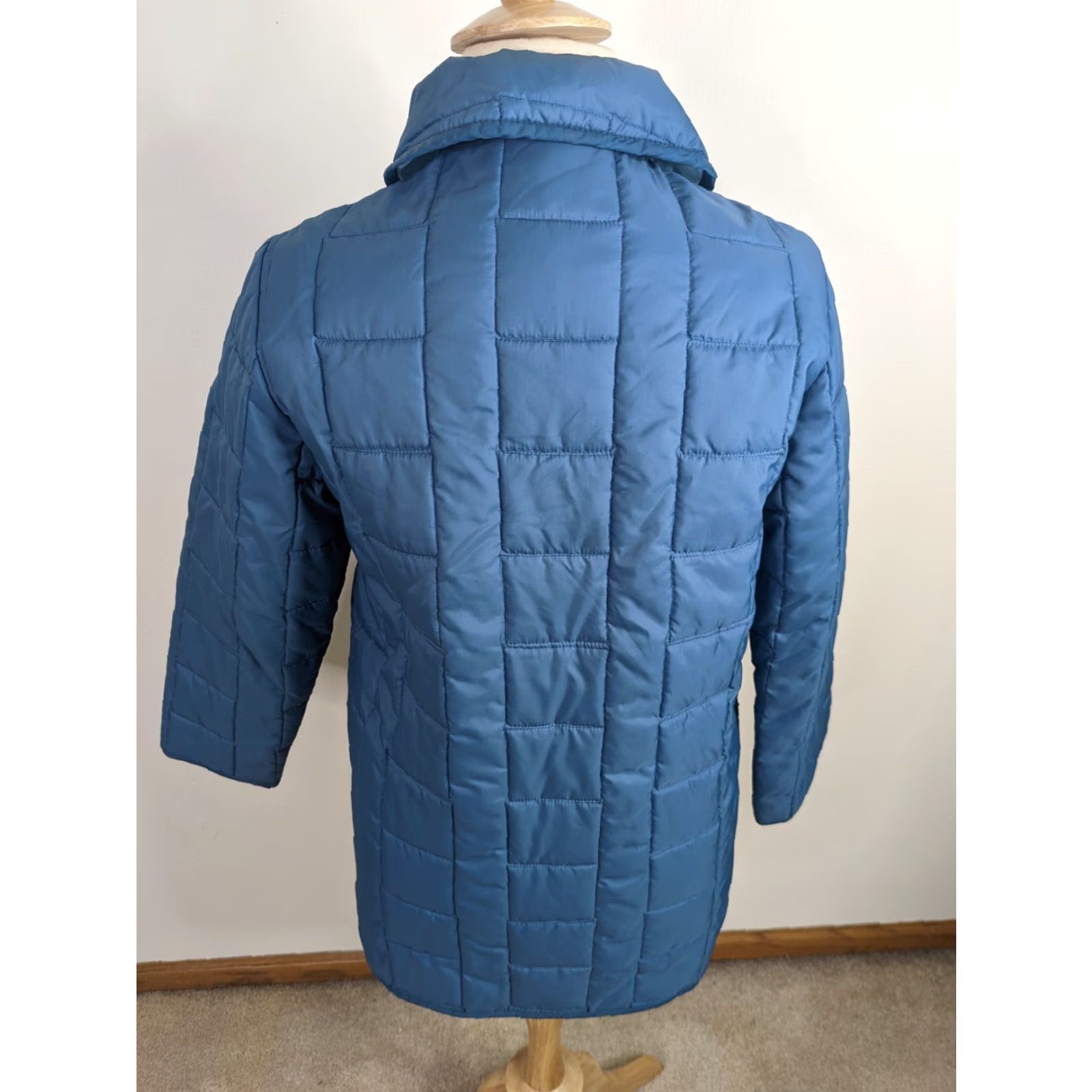 Doublet VINTAGE Women's Coat Puffer Jacket Blue L 70s 80s Quilted Zip Pockets Zipper Size L / US 10 / IT 46 - 3 Thumbnail