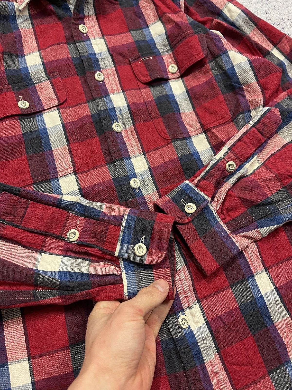 Polo Ralph Lauren × Ralph Lauren × Vintage Polo Ralph Lauren US Naval Res. Plaid Cheked Shirt Flannel Size US M / EU 48-50 / 2 - 9 Thumbnail
