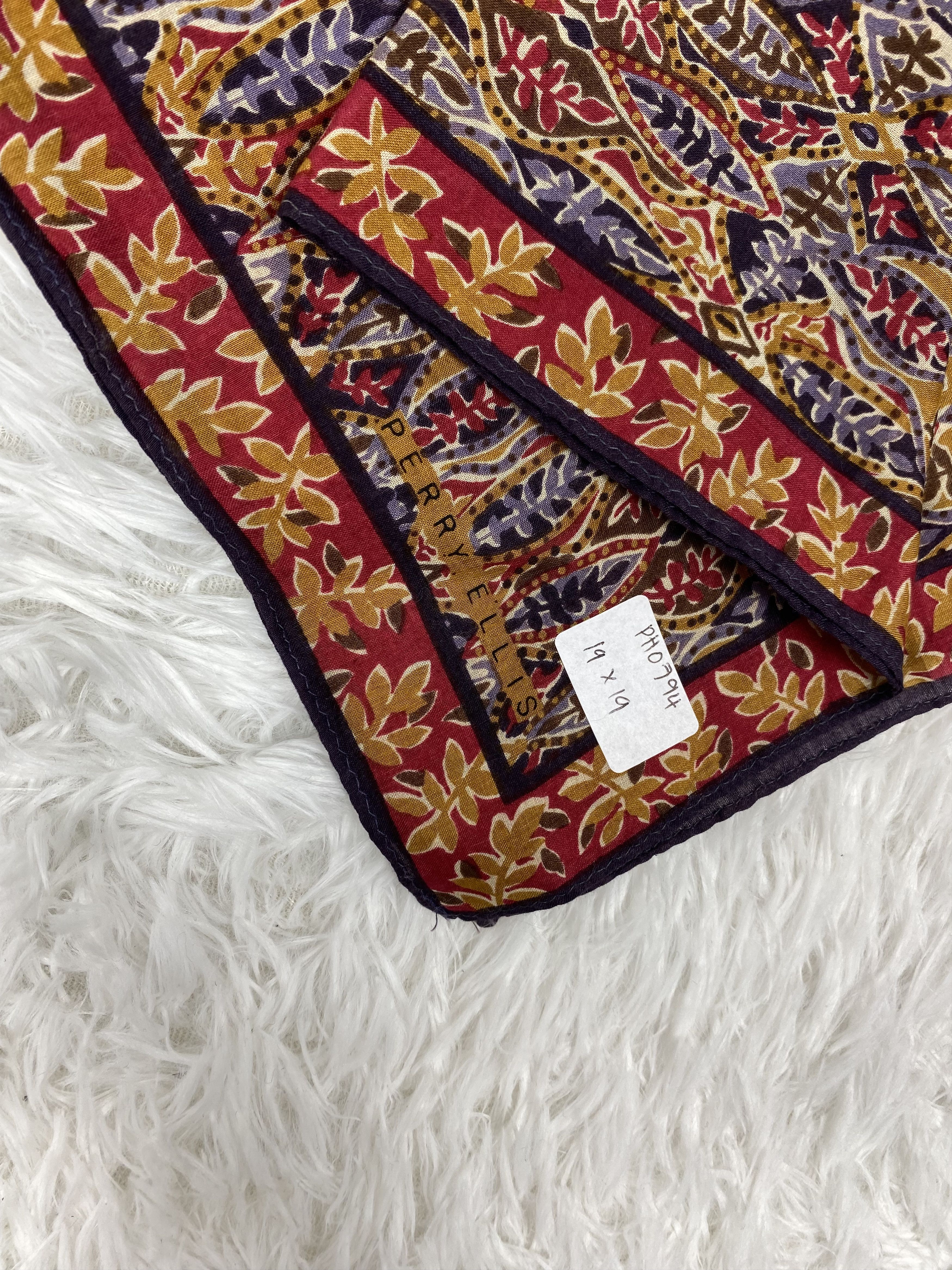 Perry Ellis × Vintage Vintage Perry Ellis Handkerchief Neckerchief PH0794 Size ONE SIZE - 2 Thumbnail