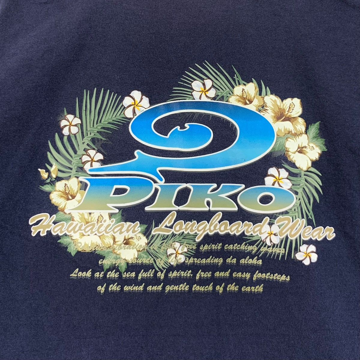 Vintage Vintage 90’ PIKO HAWAII FLORAL Longboard Wear Tee Shirt Size L / US 10 / IT 46 - 5 Thumbnail