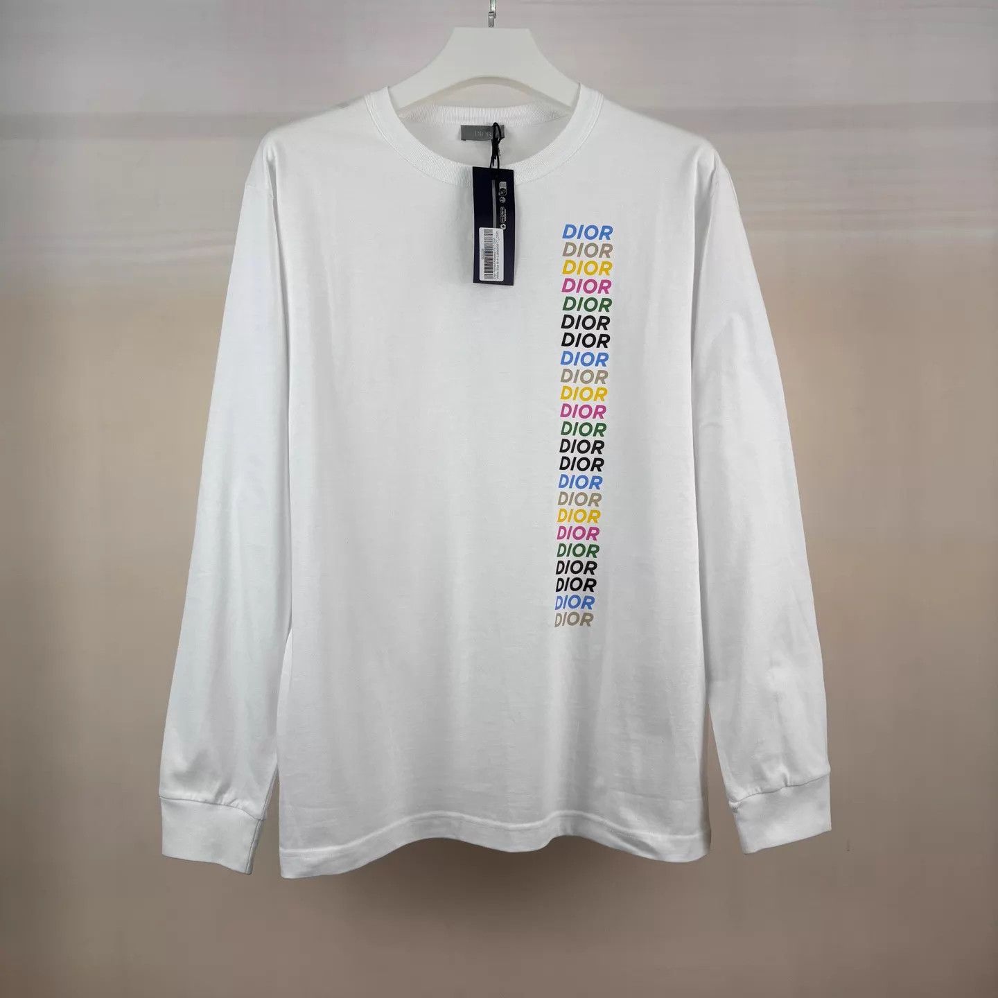 Dior Dior Rainbow Logo White Long Sleeve T-Shirt M Size M / US 6-8 / IT 42-44 - 1 Thumbnail