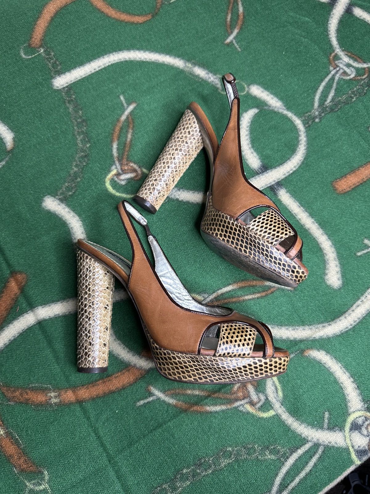 Dolce & Gabbana Dolce & Gabbana Vintage Snakeskin Leather Platform Size 39 Size US 8 / IT 38 - 3 Thumbnail