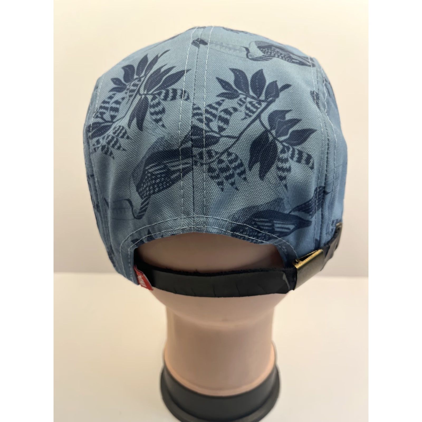 Vintage VNDL 5 Panel Adjustable Leather Strap-back Adult Hat Cap Men Blue Canvas Cotton Geometric Modern Casual Adjustable Vandal Cap Size ONE SIZE - 3 Thumbnail