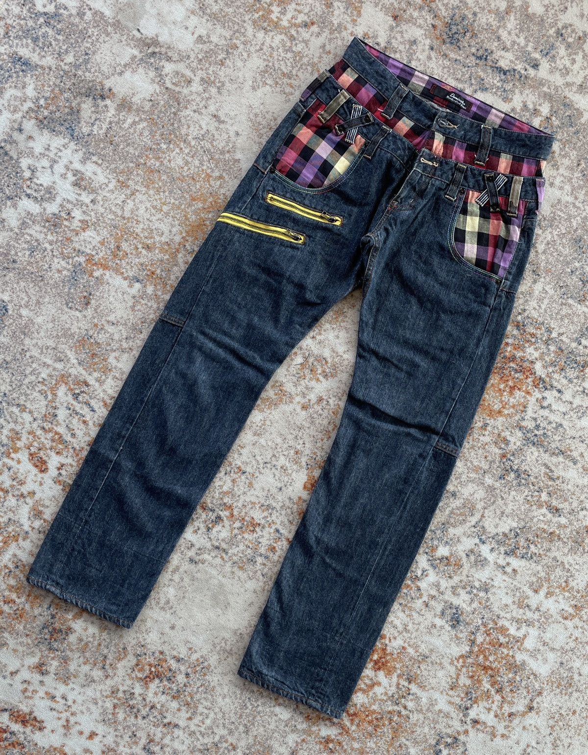 Japanese Brand × Vintage DOMINATE HANDCRAFT DOUBLE WAIST JEANS (LG6) Size US 30 / EU 46 - 2 Thumbnail