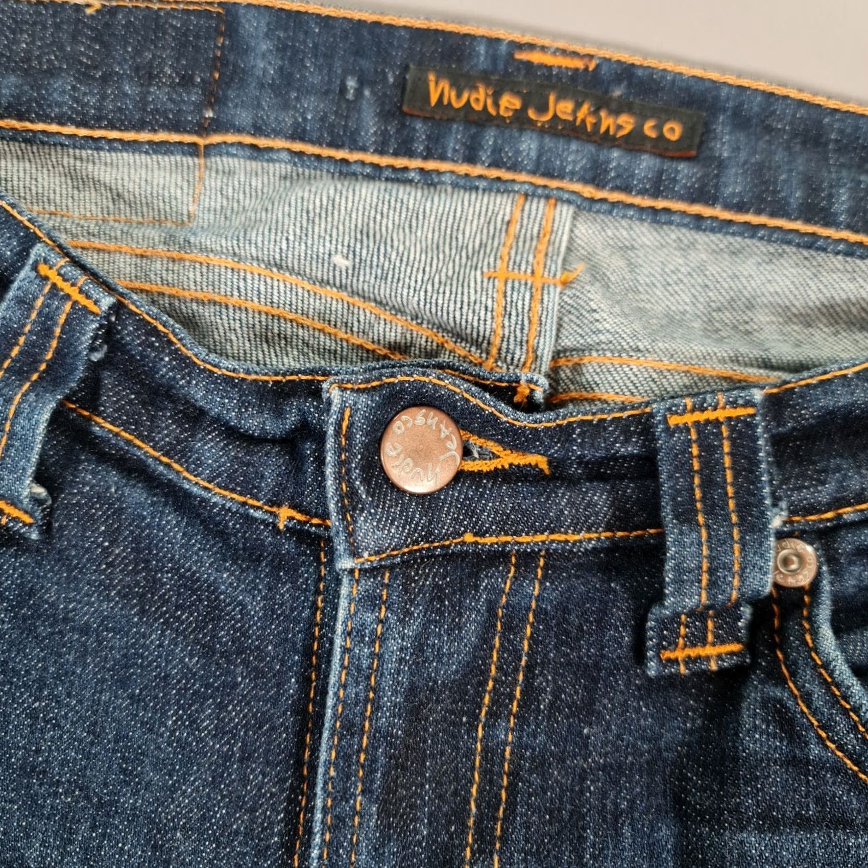 Denime Nudie Womens Jeans Blue W29 L33 Super Slim Fit Stretch Denim Low Rise Jeans Womens Slim Blue 90s? Size 29" - 3 Thumbnail