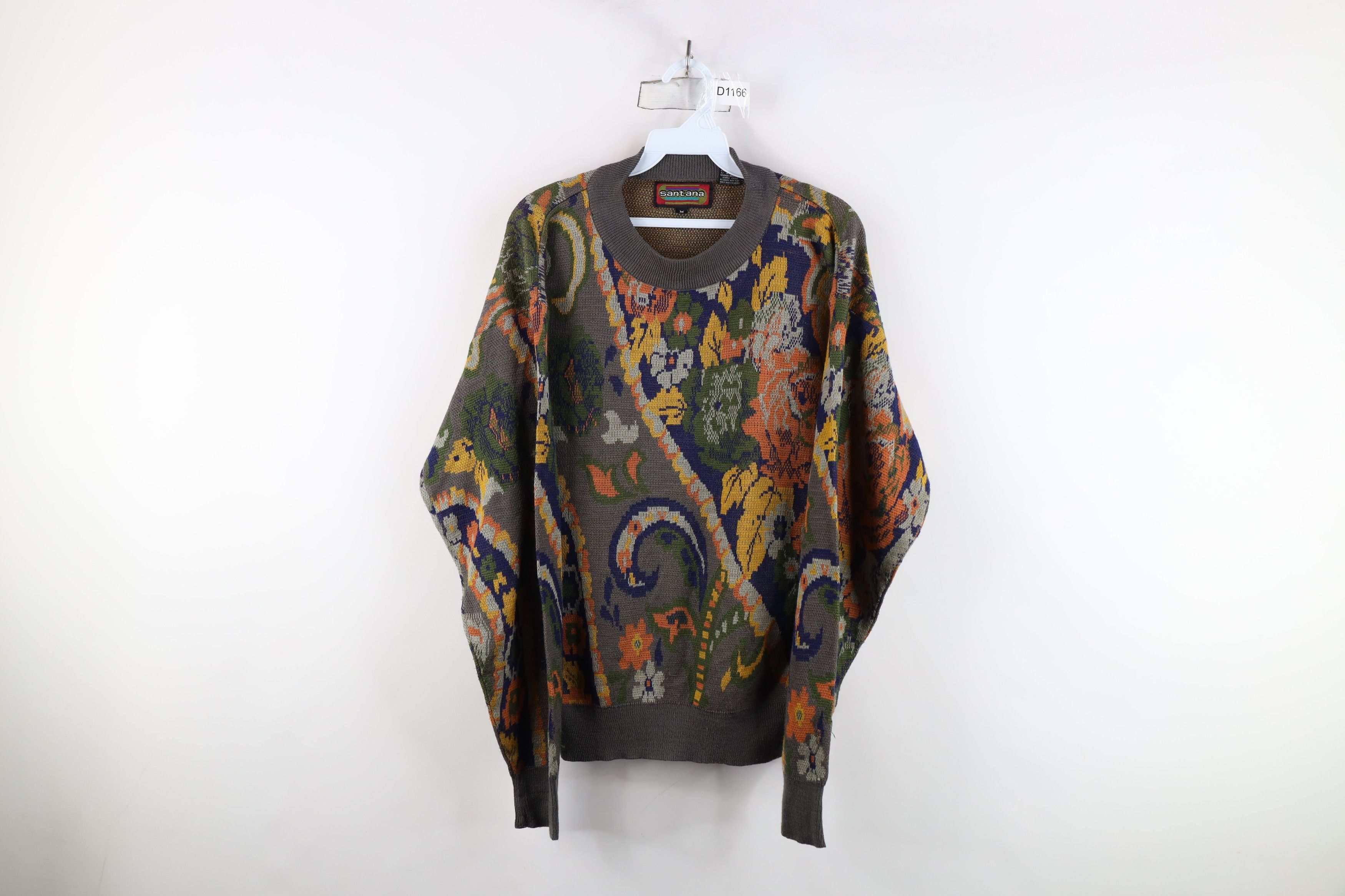 Vintage Vintage 90s Streetwear Paisley Flower Floral Knit Sweater Size M / US 6-8 / IT 42-44 - 1 Thumbnail