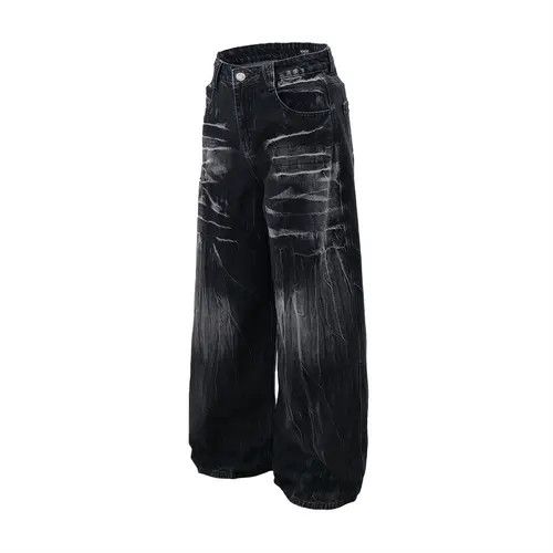 Handmade × Japanese Brand × Jean Pants Men's oversize hip-hop trendy washed tie-dye jeans Size US 34 / EU 50 - 2 Thumbnail