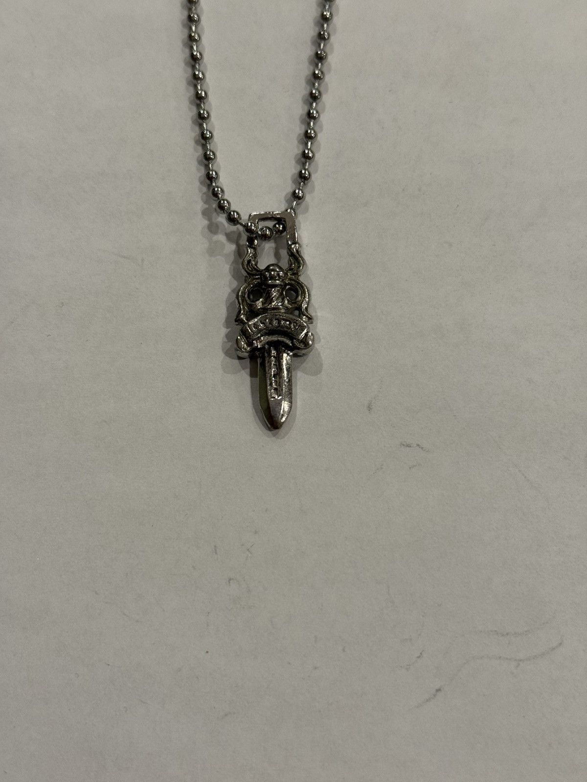 Chrome Hearts Chrome Hearts Rhodium Dagger Pendant Ball Chain Necklace 925 Size ONE SIZE - 9 Thumbnail