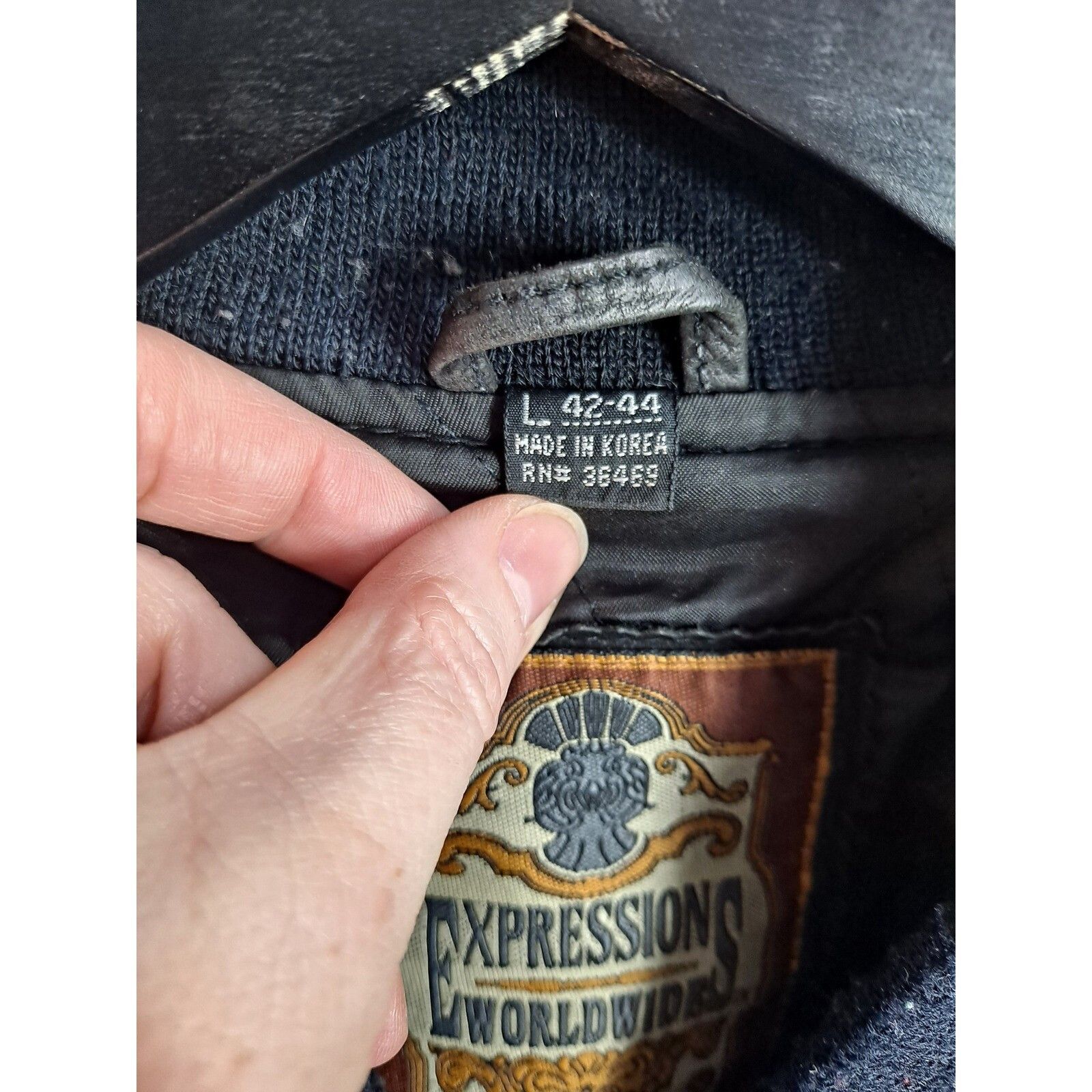 Other Expressions Worldwide Leather Bomber Jacket Full Zip Mens L Size US L / EU 52-54 / 3 - 7 Thumbnail