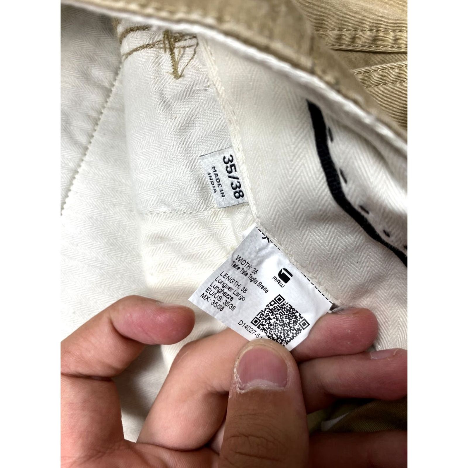 G-Star G Star Raw Vintage Mens Chino Pants Size 35 Beige Chino Pants Mens 35 G-Star Vintage Mens Chino Beige 35 Size US 35 - 5 Thumbnail