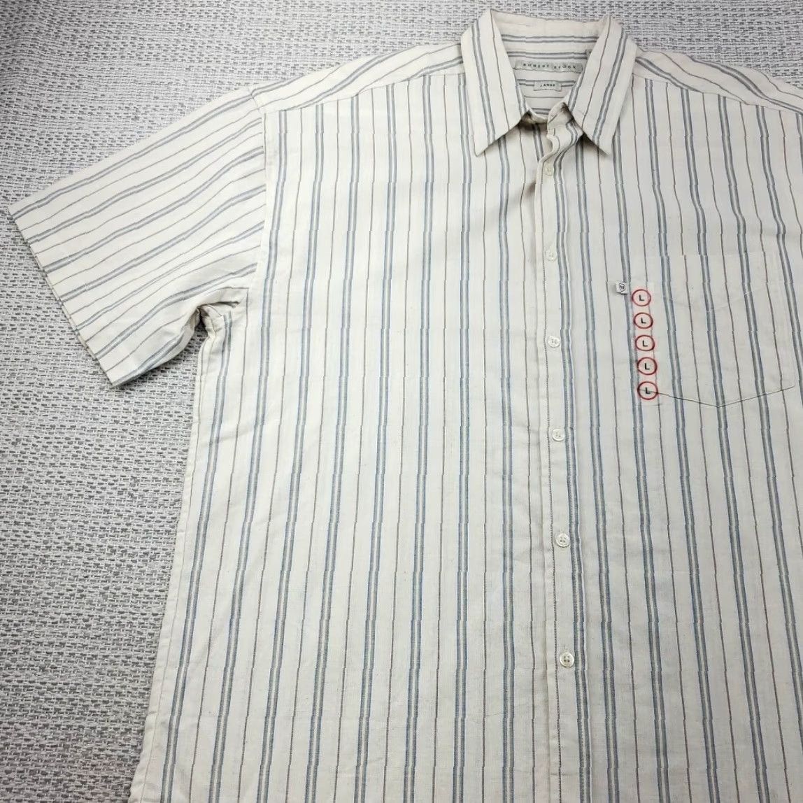 Vintage Robert Stock Button-Up Shirt Mens L Stripes Short Sleeve Pocket 100% Cotton Dad vintage: No Size US L / EU 52-54 / 3 - 3 Thumbnail