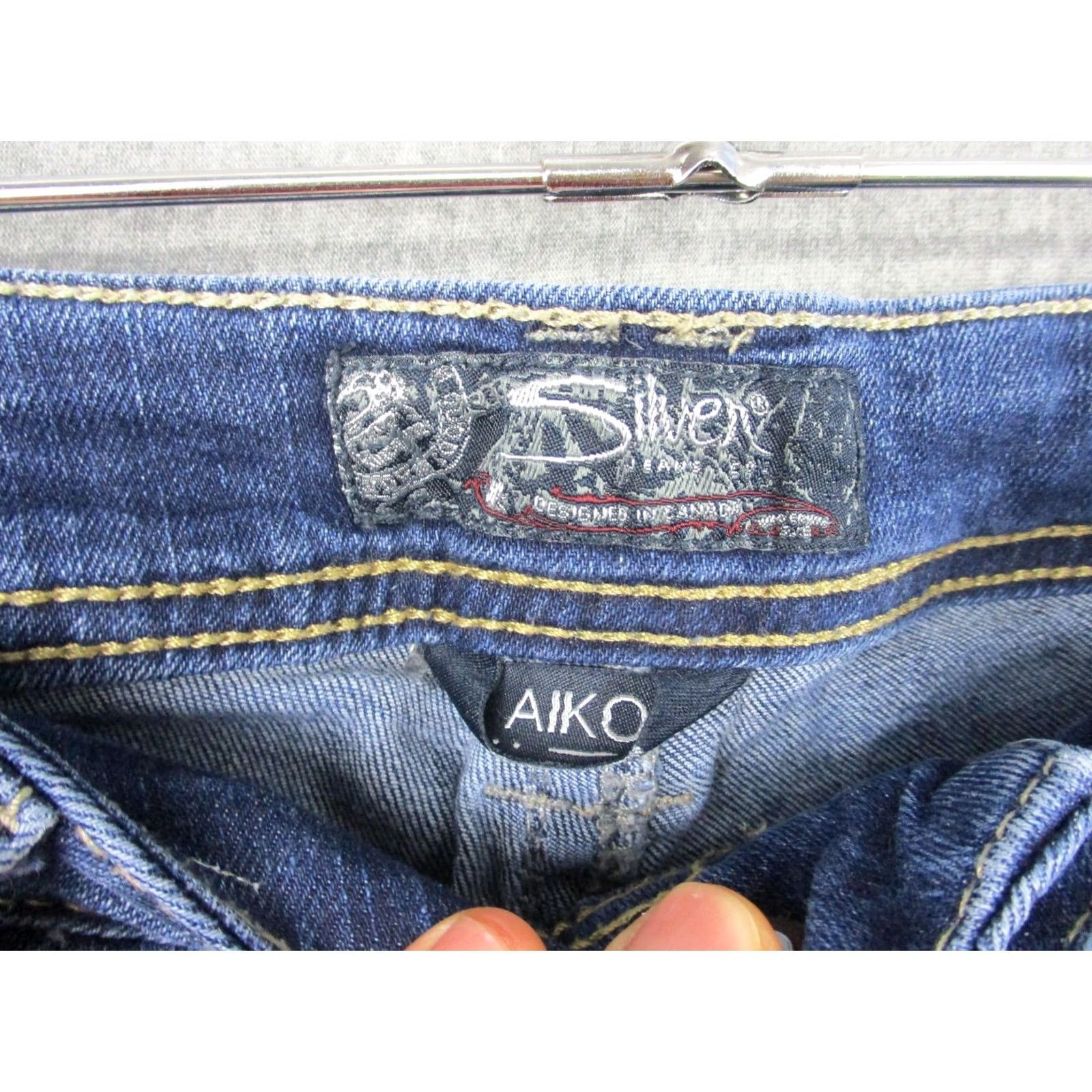 Silver Jeans Co. Silver Jeans Co Aiko Mid Flare Jeans Womens W29/L32 Blue Medium Wash Stretch 29x32 Size 29" - 5 Thumbnail