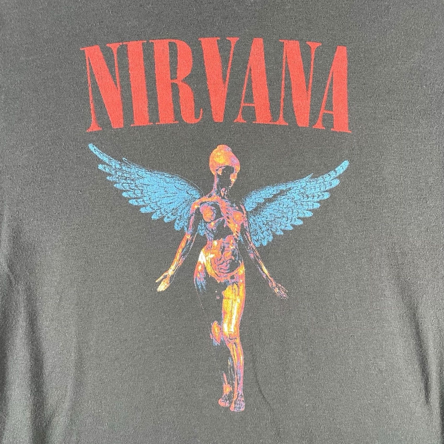 Vintage Nirvana T-Shirt Mens M Black Short Sleeve Graphic Rock Band Grunge Utero Logo 90s Size US M / EU 48-50 / 2 - 2 Thumbnail