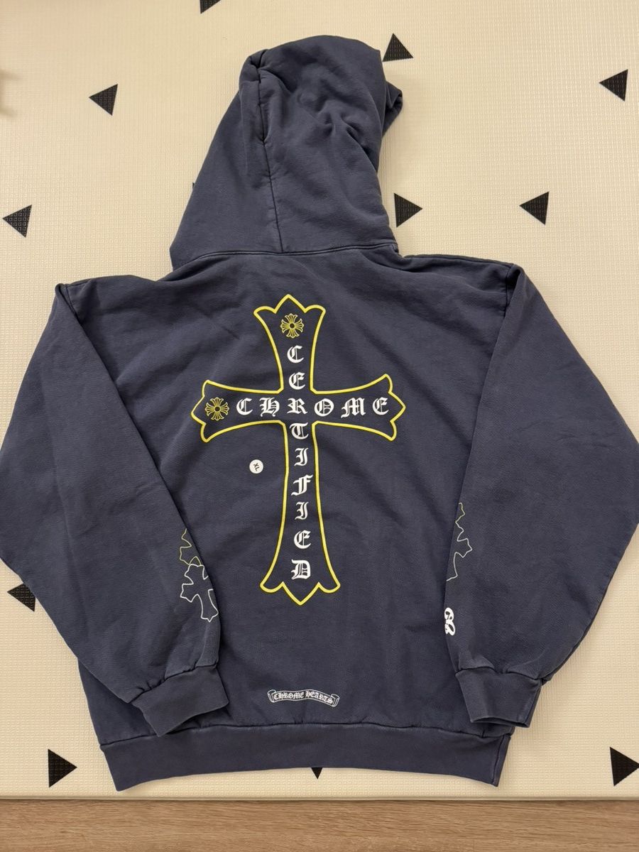 image of Chrome Hearts X Drake Certified Lover Boy Hoodie in Blue, Men's (Size XL)