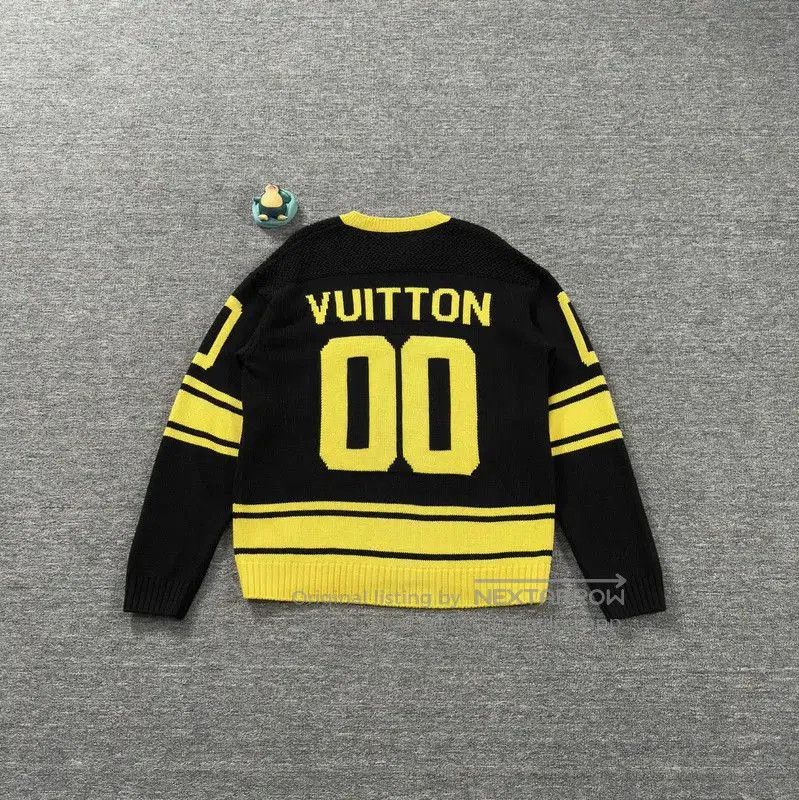 Louis Vuitton Louis Vuitton Black Knit Sweater with Yellow Accents . Size US M / EU 48-50 / 2 - 2 Thumbnail