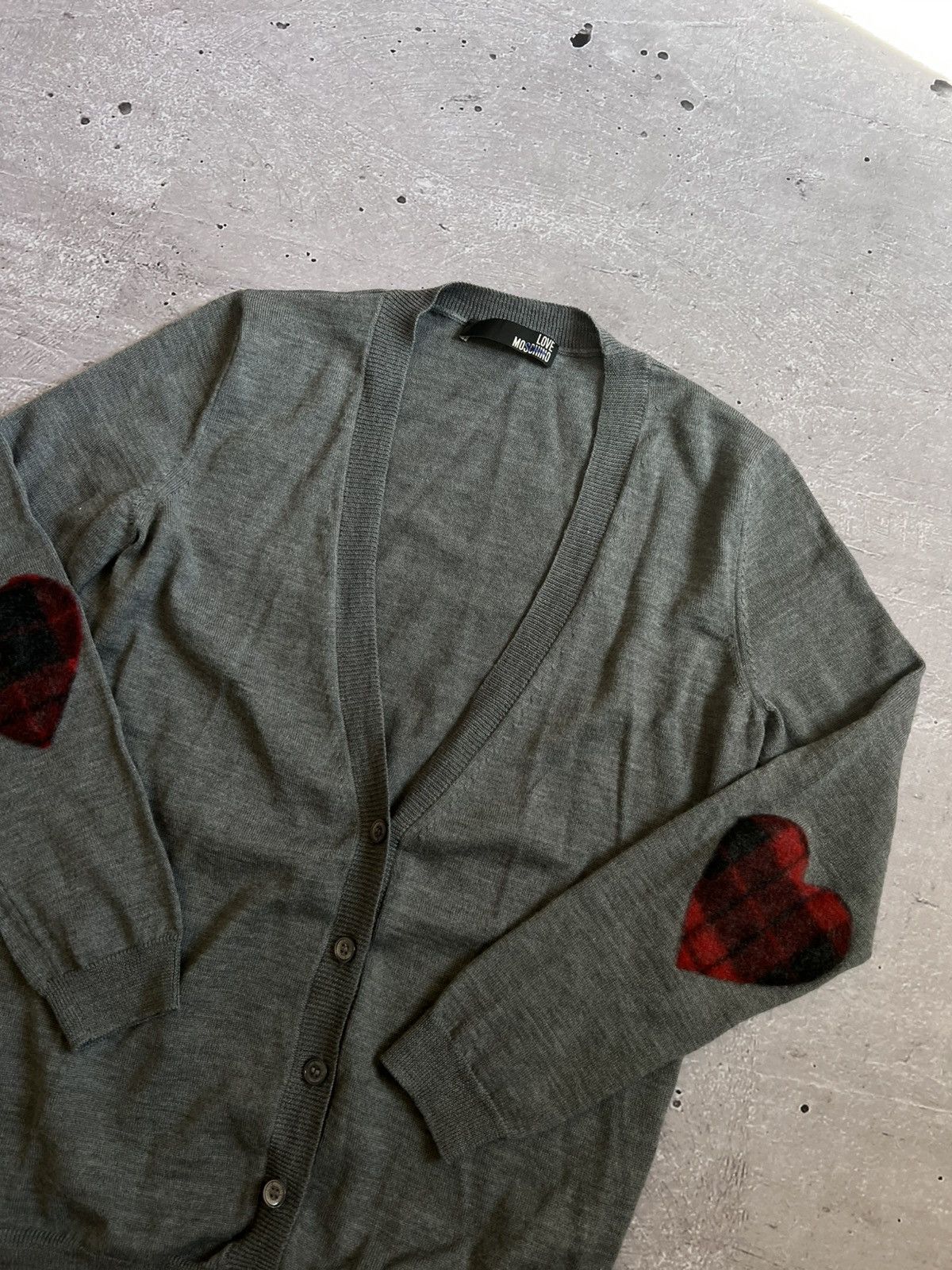 Love Moschino LOVE MOSCHINO Cardigans GrayxRed Rare Size 44 Size M / US 6-8 / IT 42-44 - 3 Thumbnail