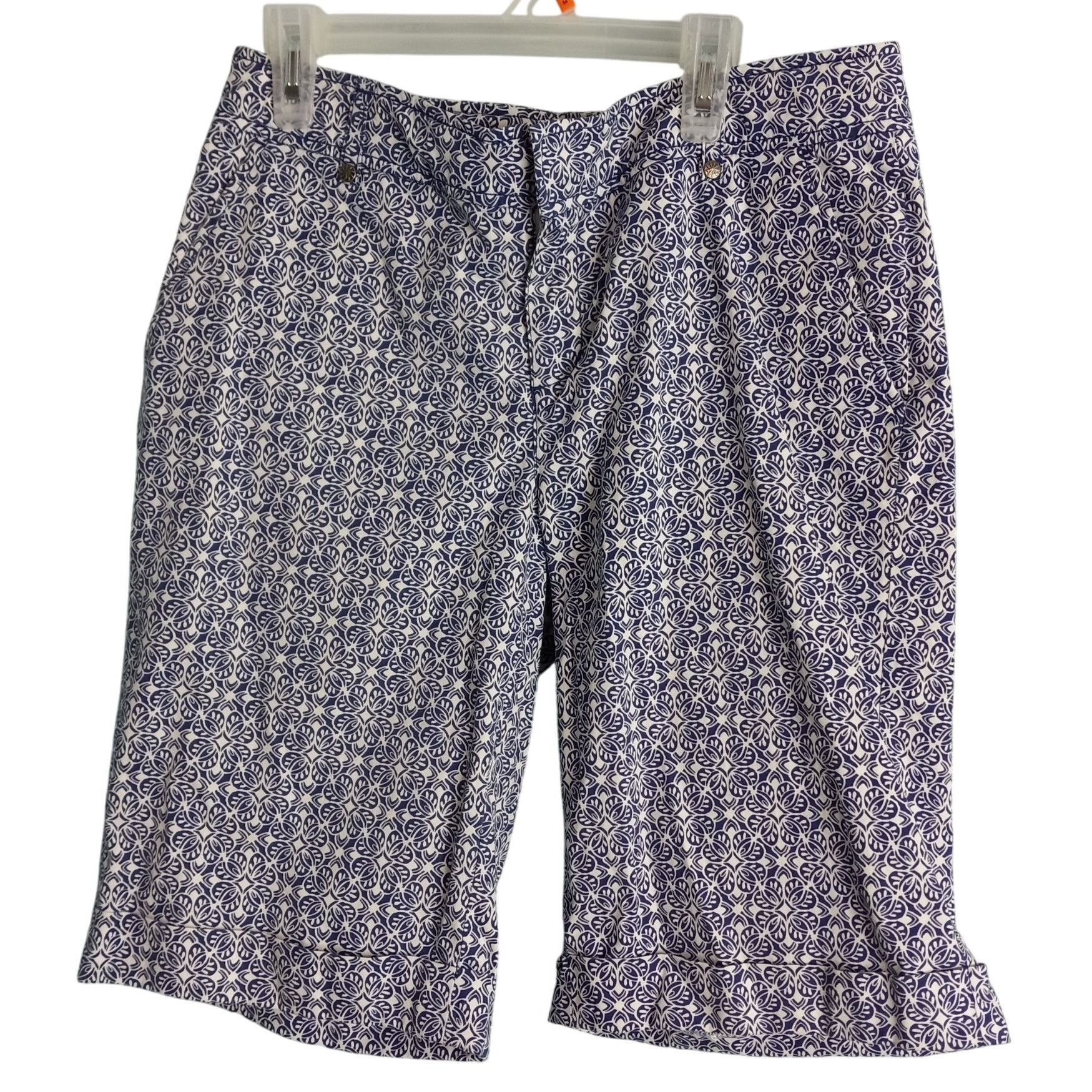 Athleta Athleta Size 6 Shorts Womens Bermuda Blue White Patterned Cu Size 30" / US 8 / IT 44 - 1 Thumbnail