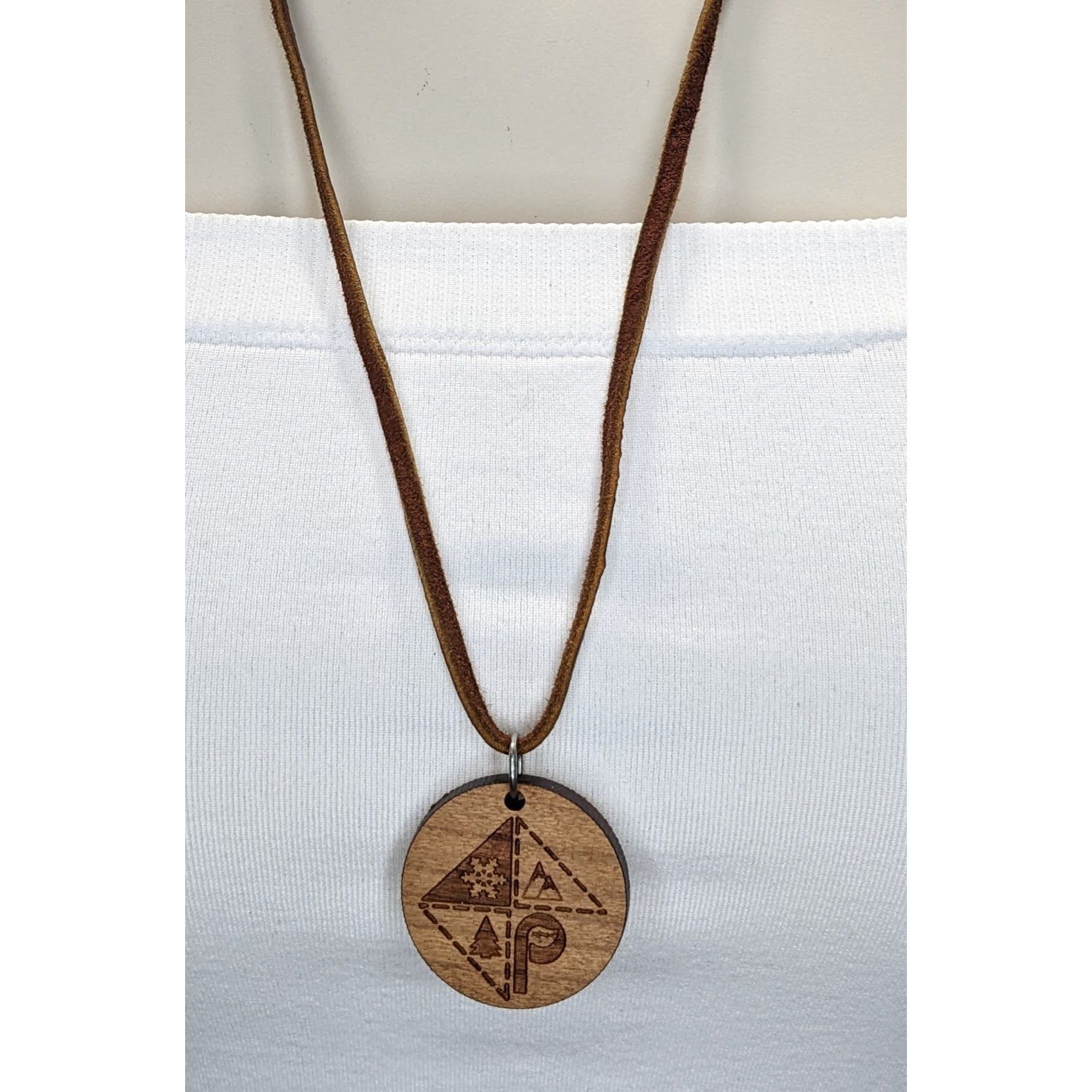 Other Nature-Themed Wooden Pendant Necklace With Engraved Design & Size ONE SIZE - 1 Thumbnail
