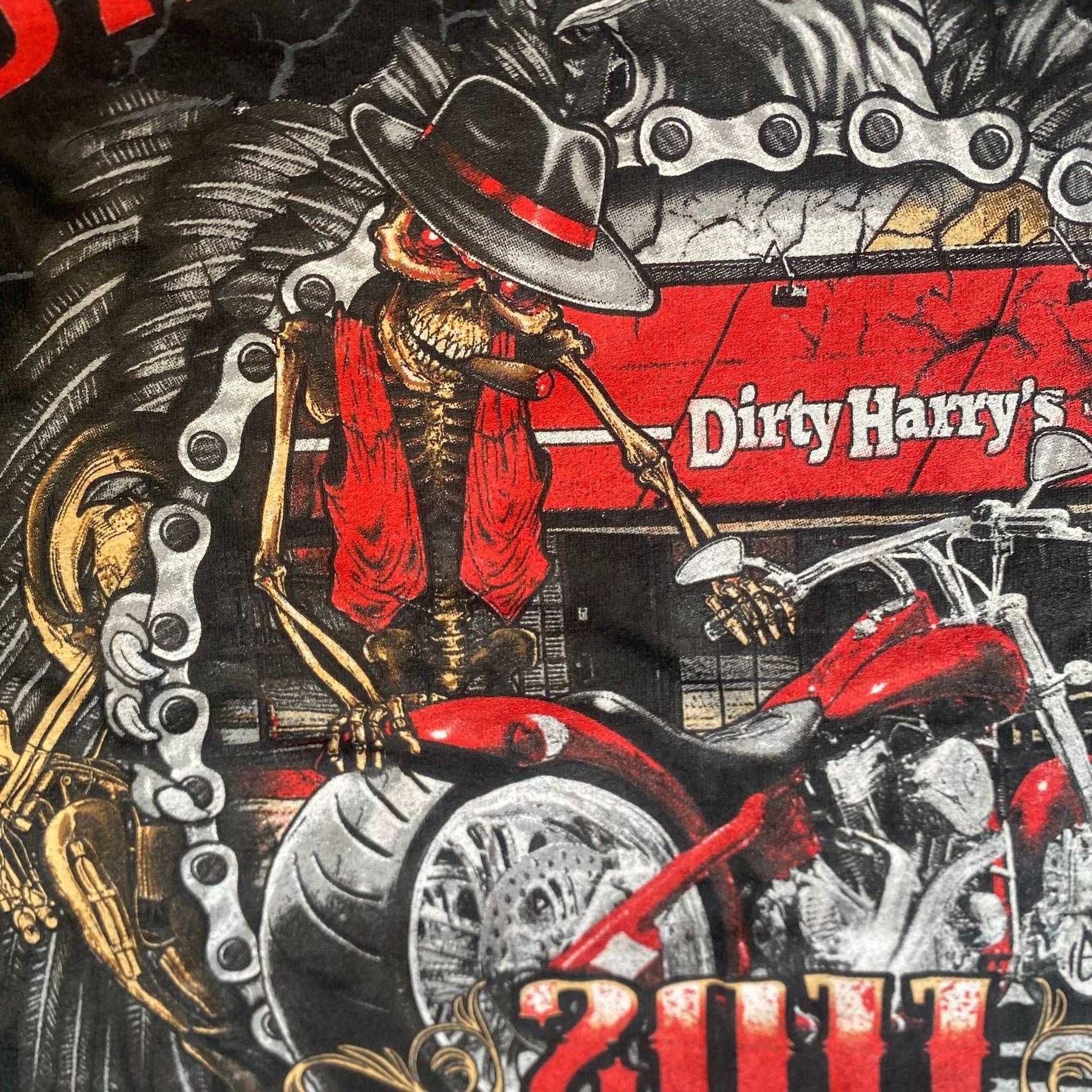 Hanes Vintage Y2K Bike Week Shirt Black Punk Biker Long Sleeve Tee Size US L / EU 52-54 / 3 - 9 Thumbnail