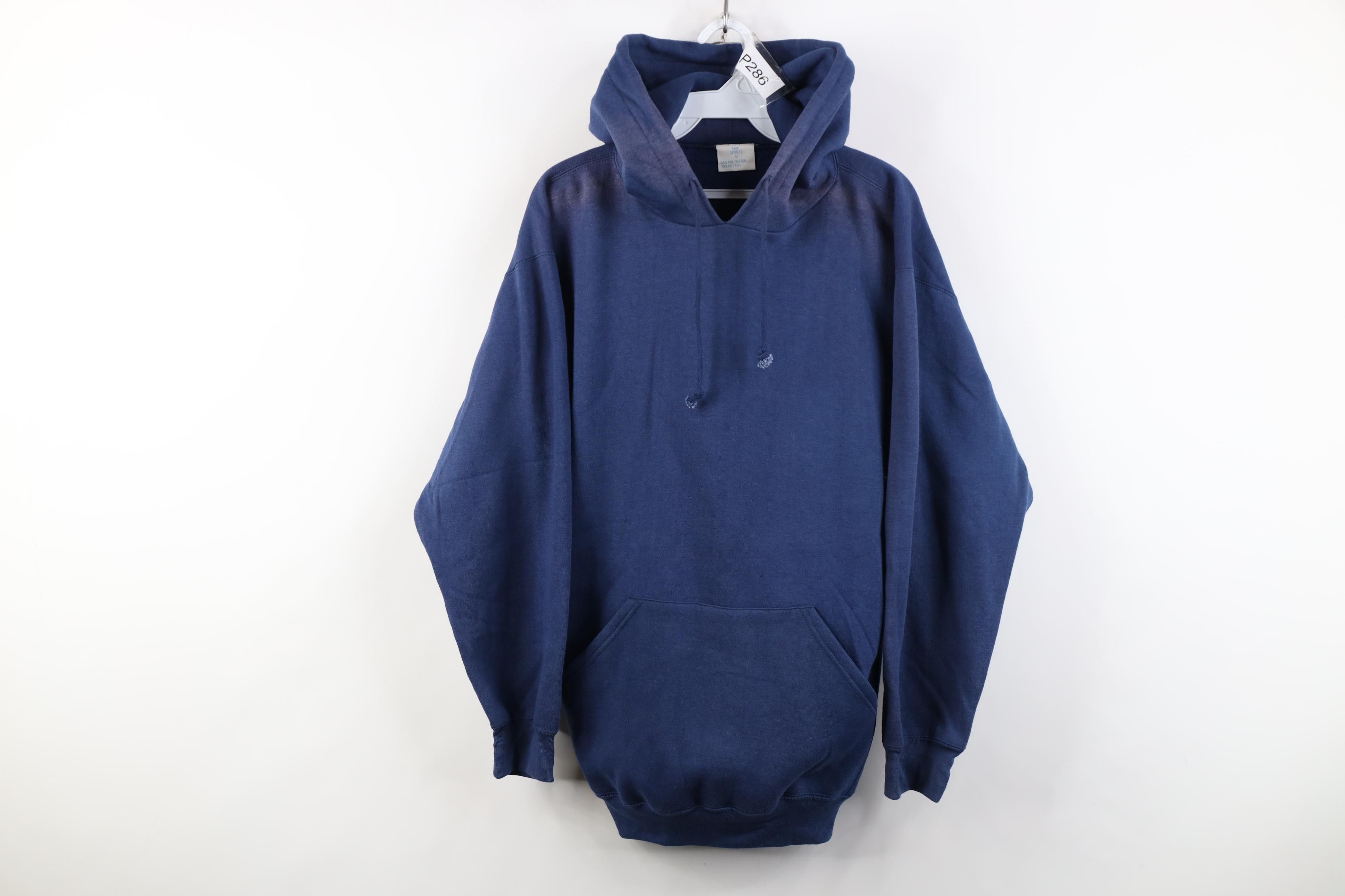 Vintage Deadstock Vintage 90s Streetwear Heavyweight Hoodie Blue Size US M / EU 48-50 / 2 - 1 Thumbnail