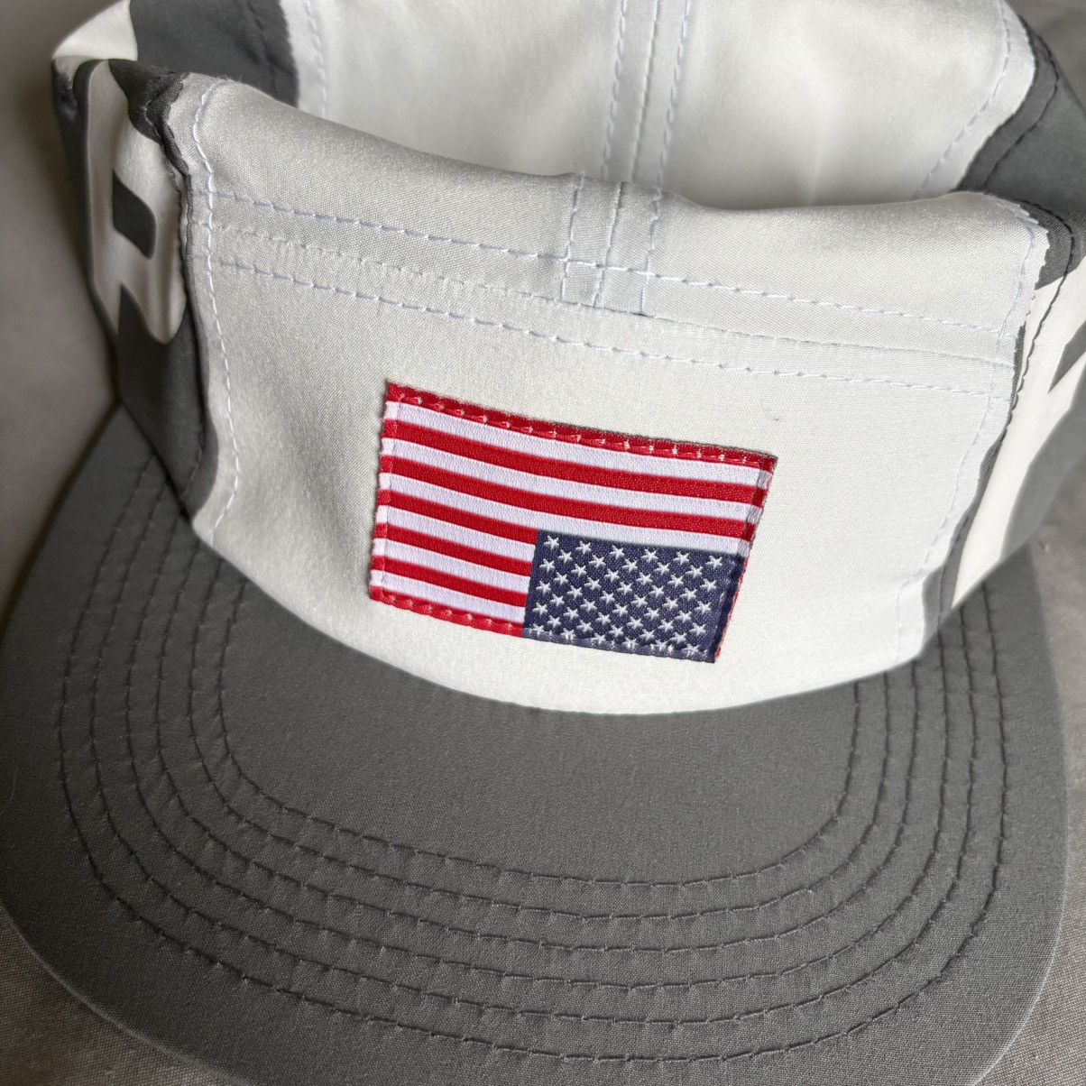 Fuck The Population FTP Distress Upside Down American Flag Camp Hat White Size ONE SIZE - 2 Thumbnail
