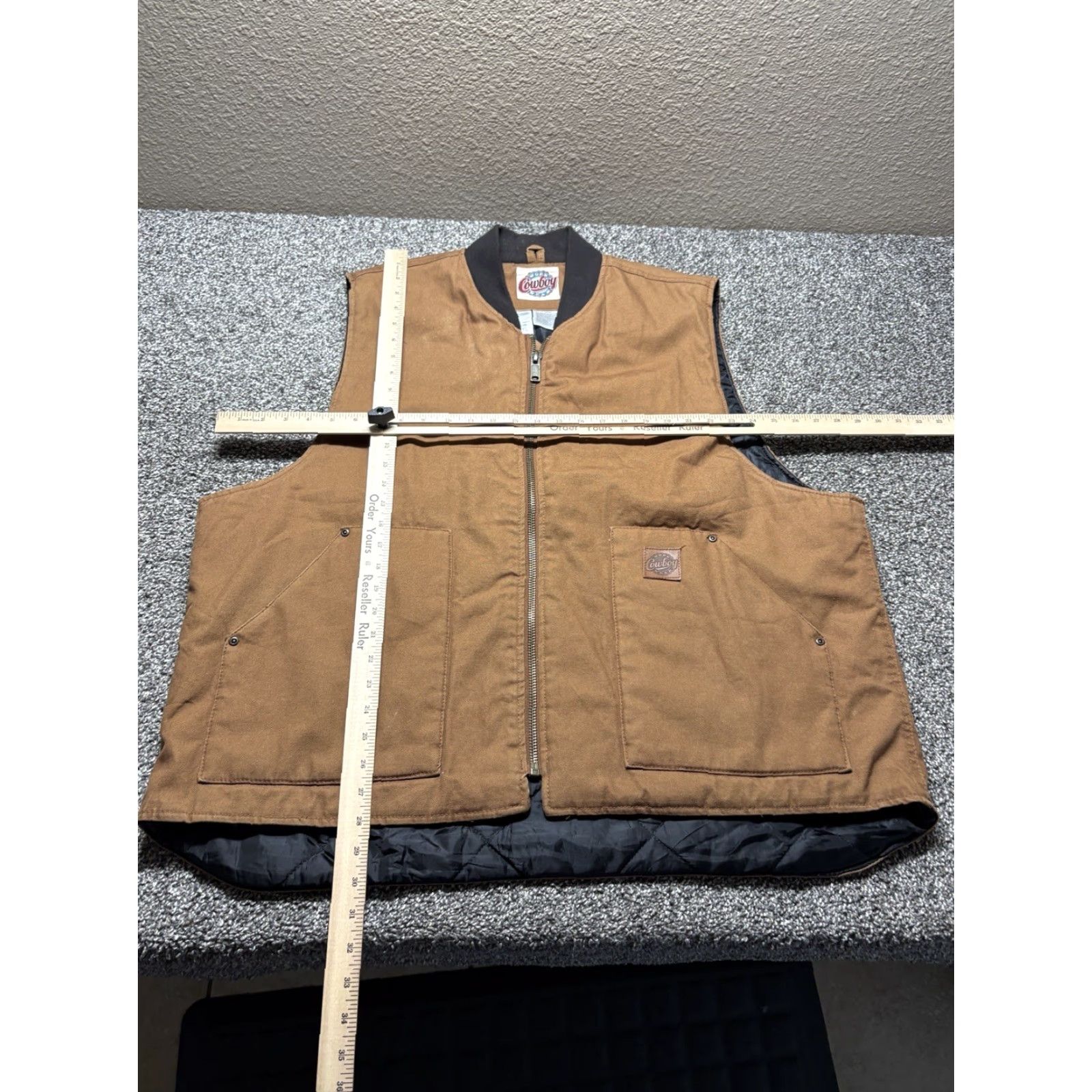 Vintage VINTAGE Cowboy Work Wear Vest Mens 2XL Canvas Brown Quilted Nylon Lined Full Zip USA Size US XXL / EU 58 / 5 - 6 Thumbnail