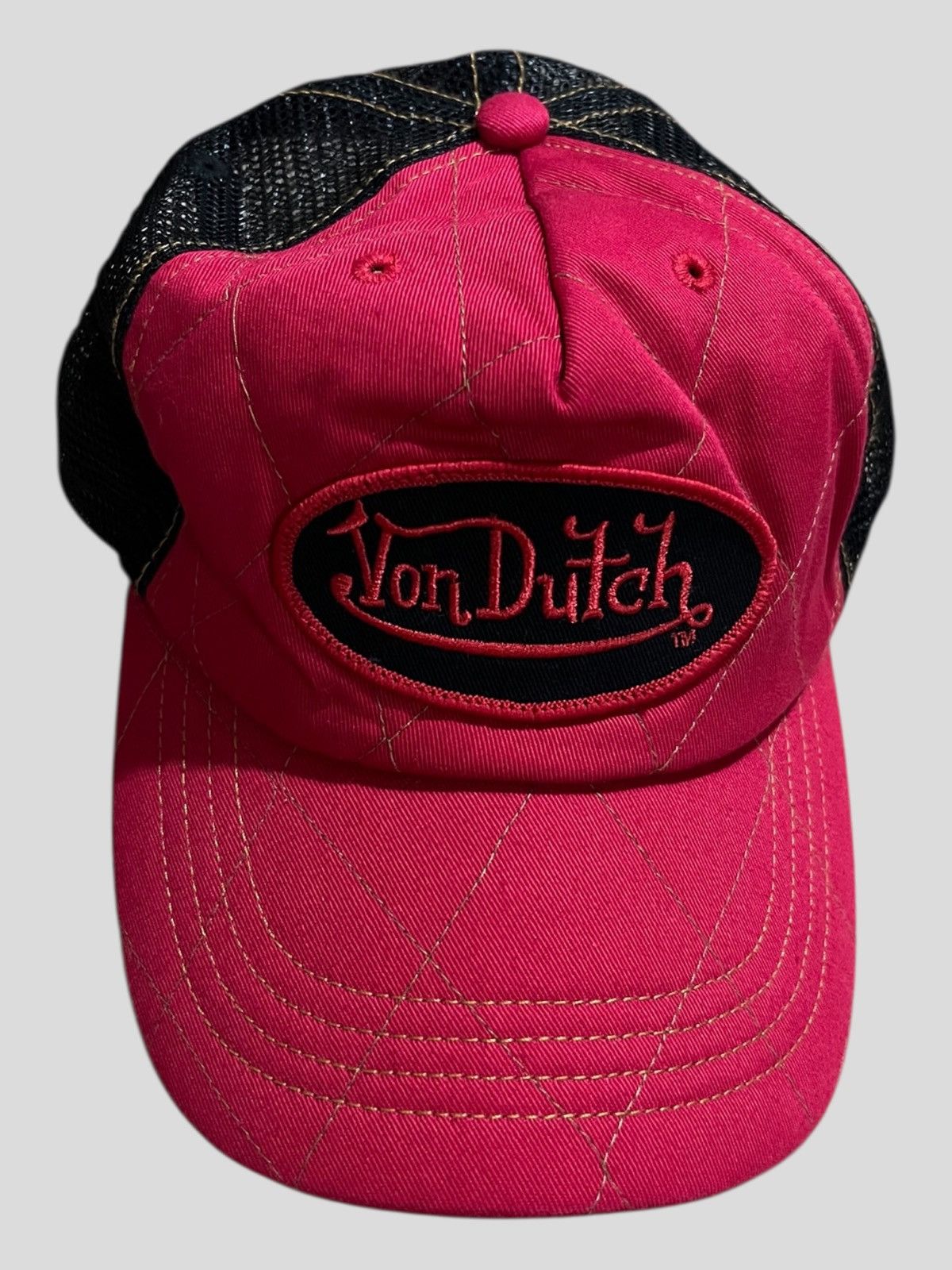 Von Dutch Y2K Von Dutch Patch Logo Quilted Mesh Trucker Cap Hat Size ONE SIZE - 3 Thumbnail