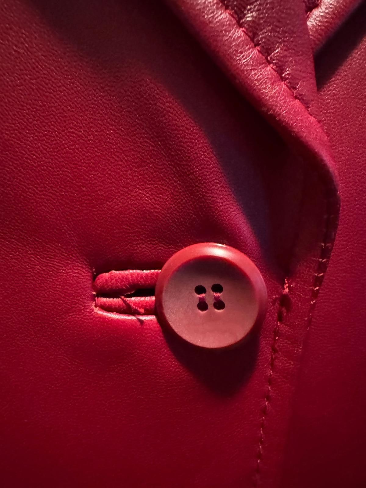 Designer Red leather Button up Jacket blazer size 8 Size M / US 6-8 / IT 42-44 - 5 Thumbnail