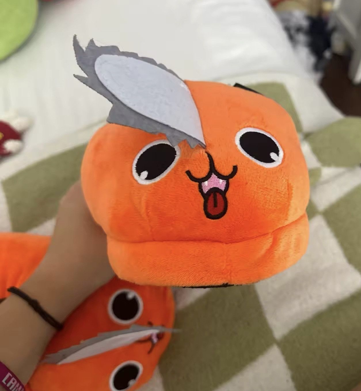 Designer × Japanese Brand Kawaii Chainsawman Pochita Plush slippers Size US 9 / EU 42 - 10 Thumbnail