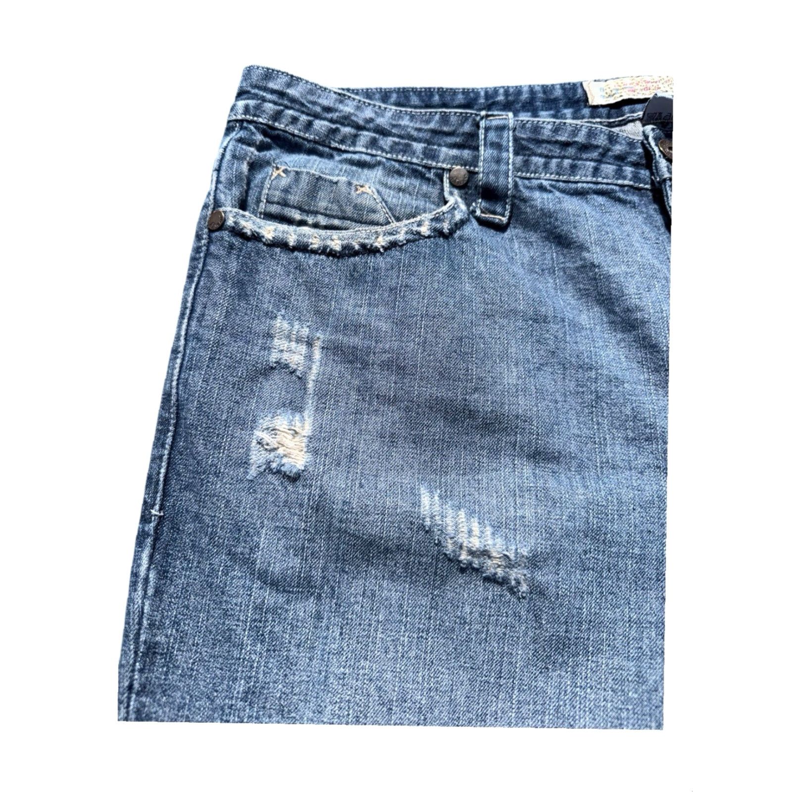 Alfani VINTAGE Alfani Jeans Bootcut Distressed Embroidered Le Fleur Low Rise Sz 38 Women Blue 90s Y2K Size 26" / US 2 / IT 38 - 5 Thumbnail