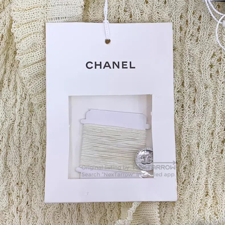 Chanel Chanel 25C beige cotton twisted round neck single-breasted Size XXS / US 00 / IT 34 - 8 Thumbnail