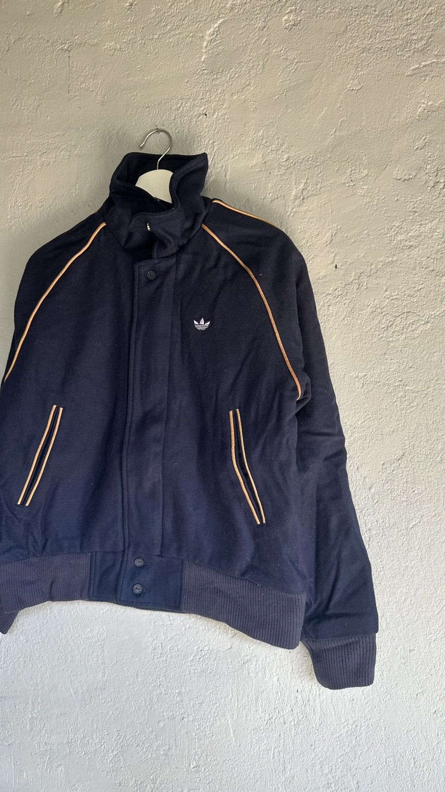 Adidas Vintage Adidas Wool Quilted Dark blue Jackets Size US S / EU 44-46 / 1 - 2 Thumbnail