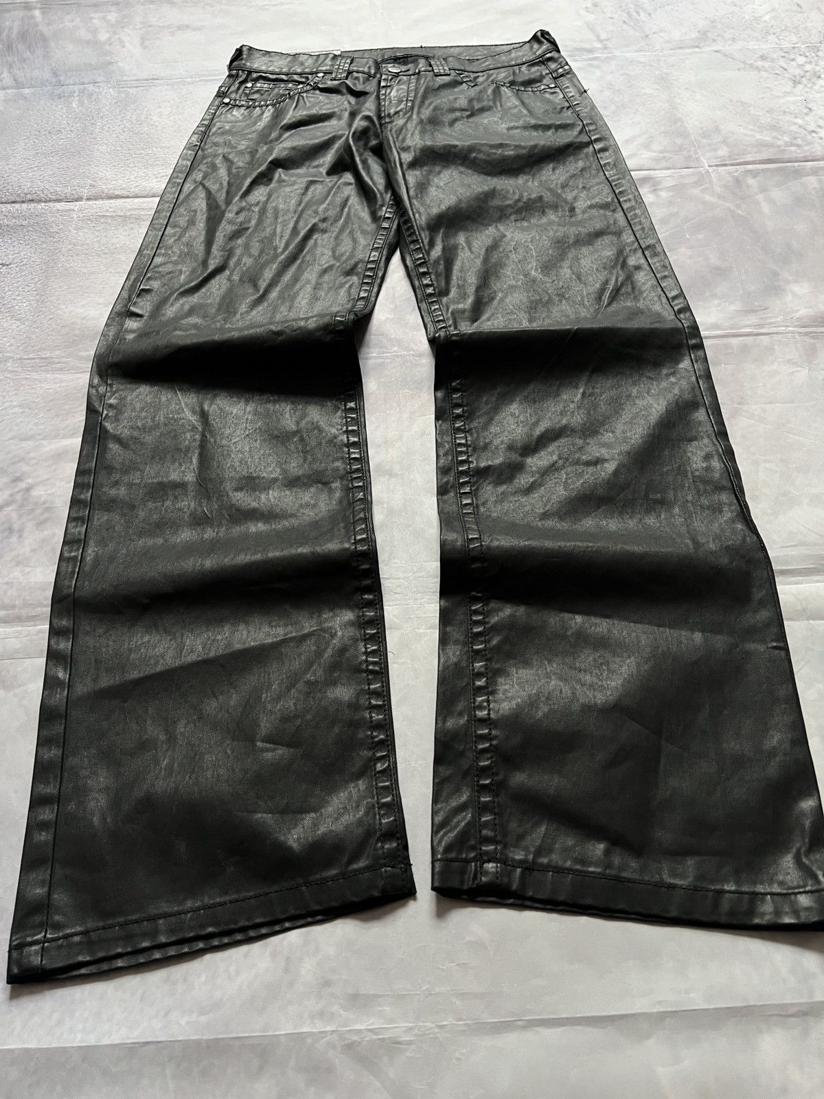 Vintage Opium Y2K Style Waxed Pants Carti Trussardi