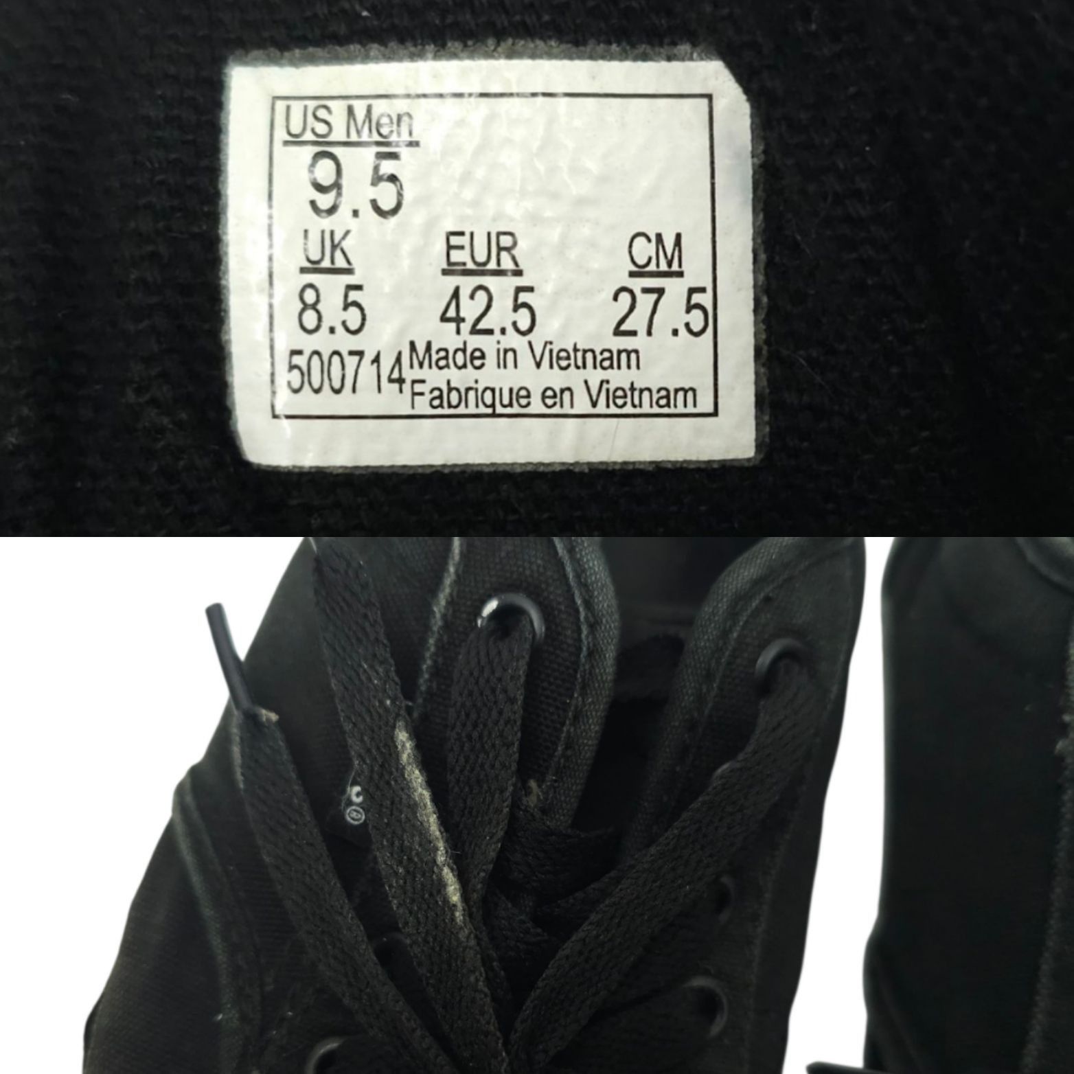 Vans Vans Off The Wall Sneaker Mens 9.5 READ Black Canvas Lace Up Size US 9.5 / EU 42-43 - 8 Thumbnail