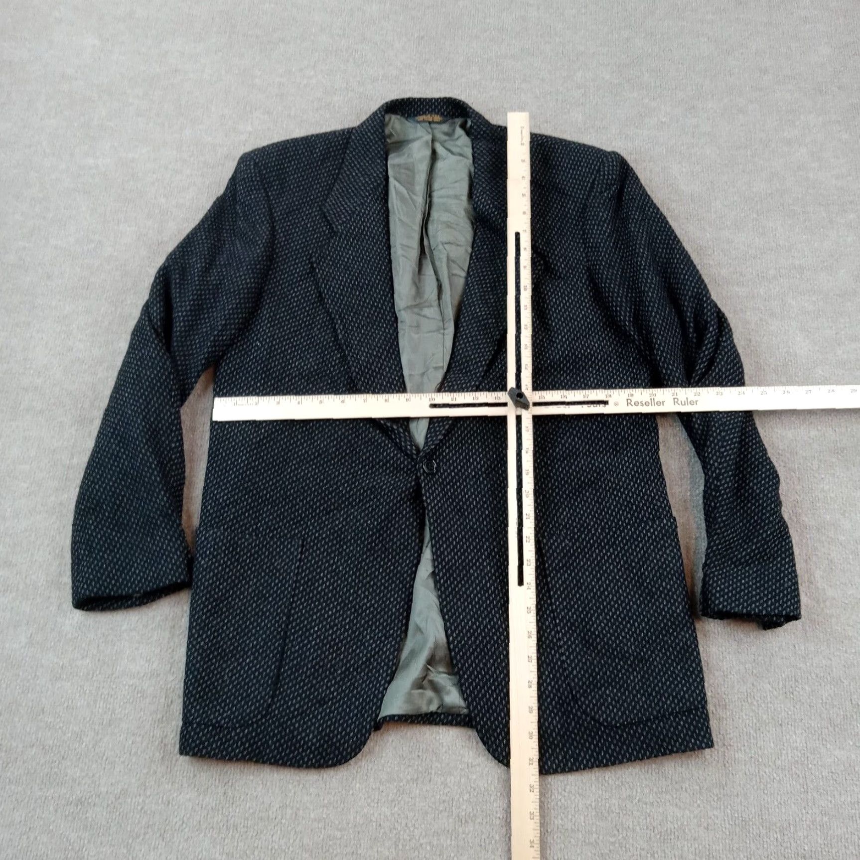 Yves Saint Laurent Yves Saint Laurent Blue Gray Tweed Blazer Mens 40 Regular Single Breasted Business Jacket Size 40R - 2 Thumbnail