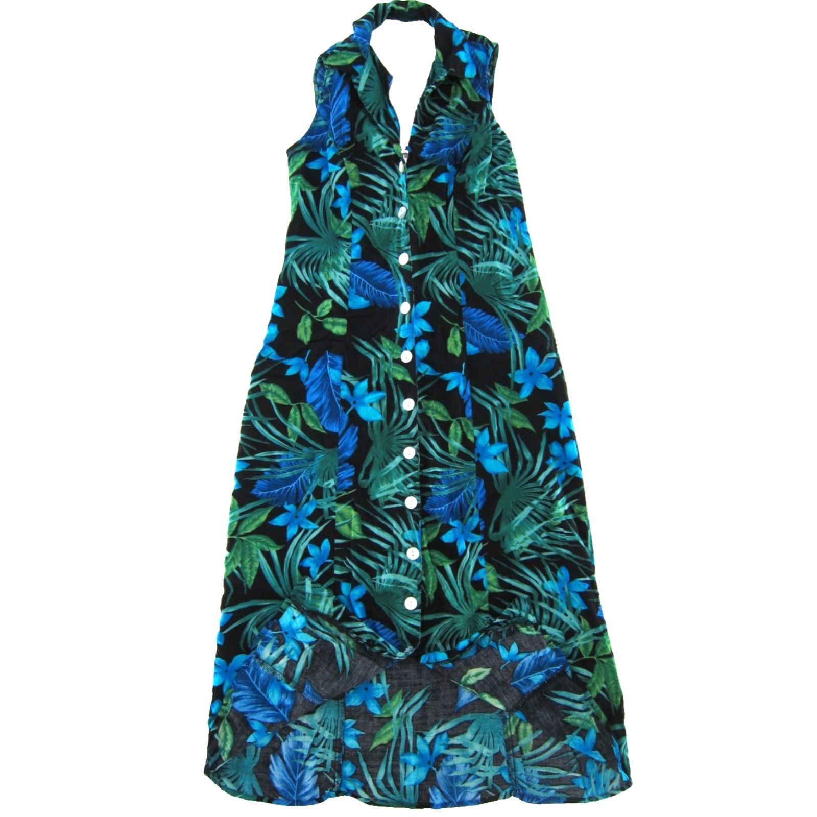 Vintage VINTAGE California Krush Dress Maxi Sleeveless Floral 100% Rayon Blue Green Blue Floral S Womens Size S / US 4 / IT 40 - 5 Thumbnail