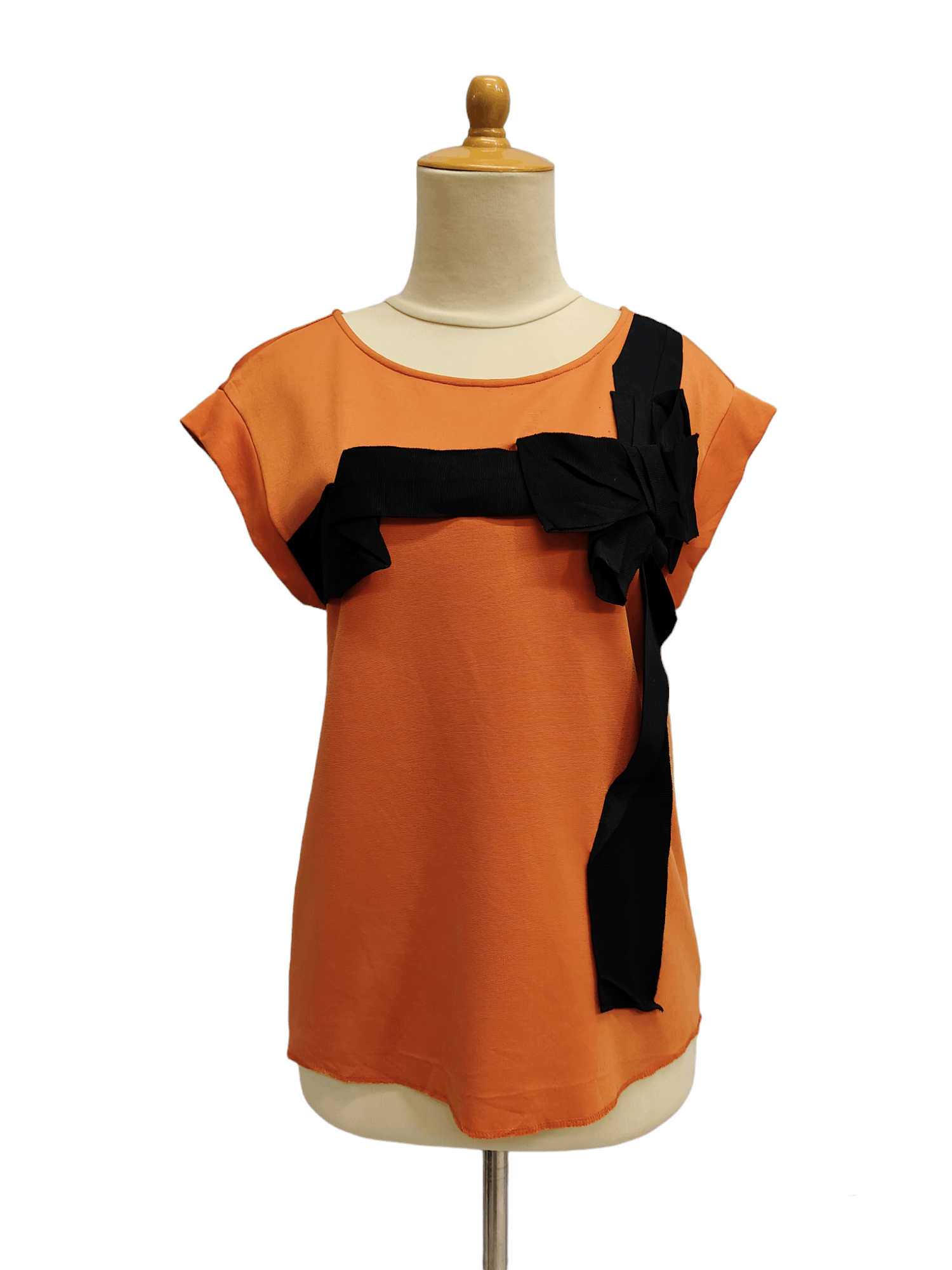 2000s Lanvin- Asymmetric Grosgrain Ribbon Bow Top
