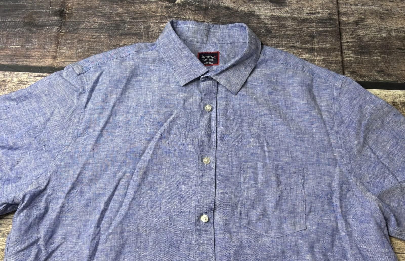 UNTUCKit Untuckit Shirt Men's 2XL Cameron Linen Button Down Size US XXL / EU 58 / 5 - 4 Thumbnail