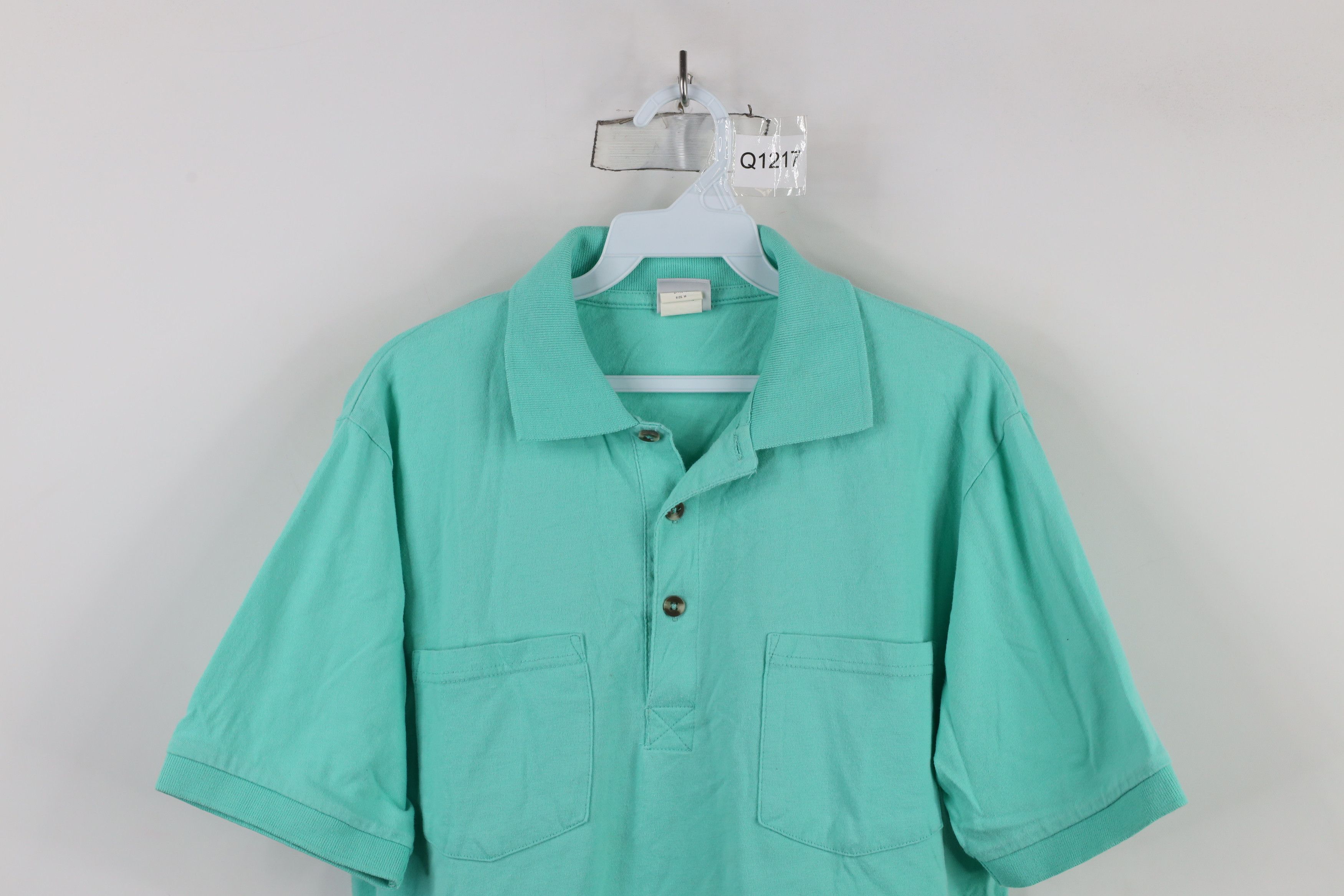 Vintage Vintage 90s Streetwear Collared Pullover Polo Shirt Teal Size US M / EU 48-50 / 2 - 2 Thumbnail