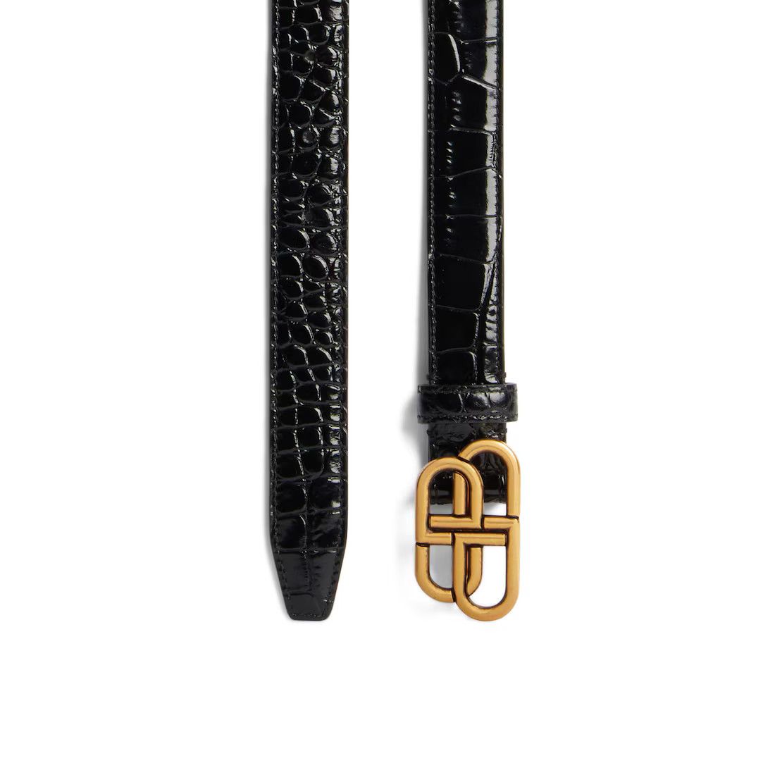 Balenciaga o1srvl11e1025 Size: OS / BB Thin Belt in Black Size ONE SIZE - 1 Thumbnail