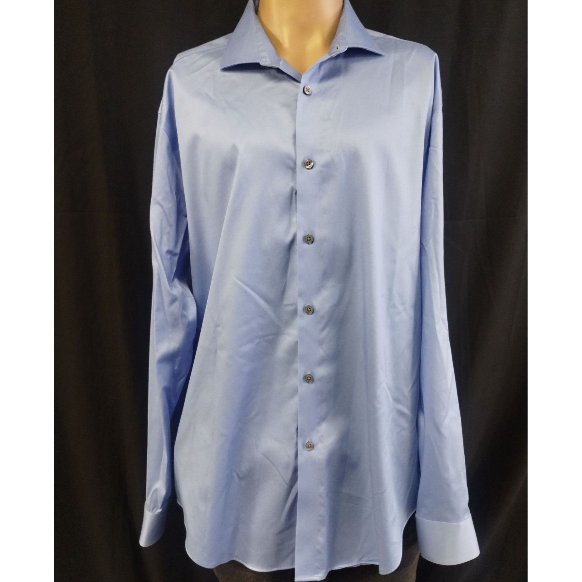 CALVIN KLEIN Men Button Down Tops Regular fit in Blue - L