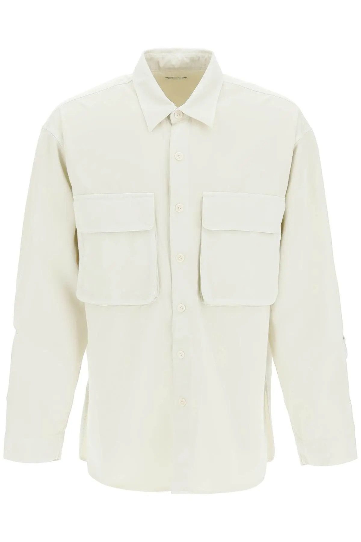 image of Dries Van Noten O1S22I1N0224 Velcro Details Overshirt In Beige, Men's (Size Large)