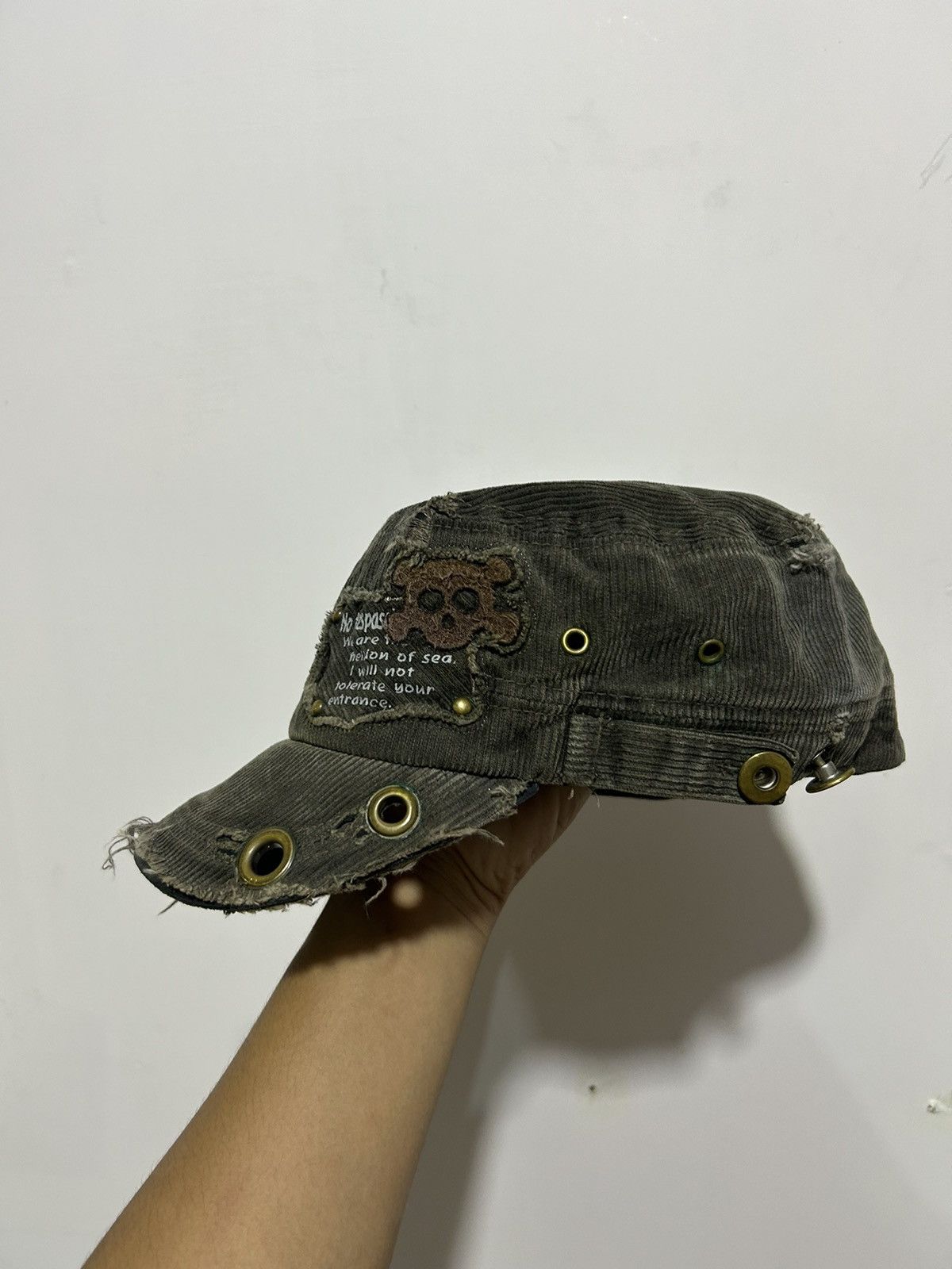 image of If Six Was Nine x Kmrii Distressed Corduroy Gothic Hats in Dark Green, Men's