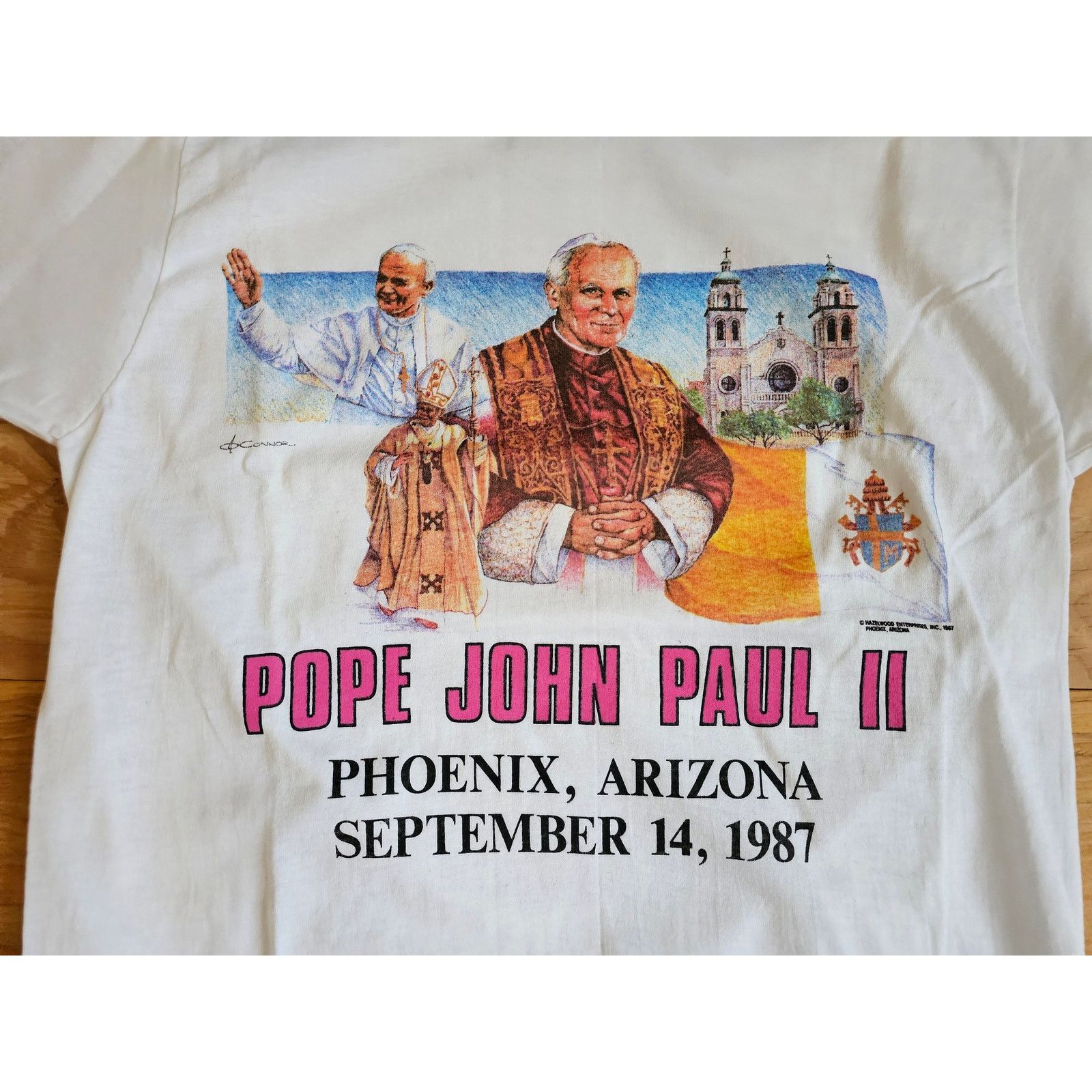 Other Pope John Paul II Phoenix USA Visit White T-shirt Sz M 1987 Size US M / EU 48-50 / 2 - 2 Thumbnail